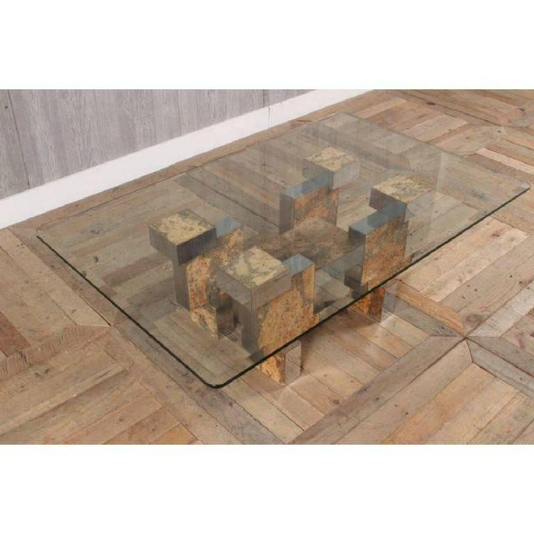 20th Century Mid-Century Modern Cityscape Fashioned Coffee Table in the Style of Paul Evans