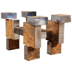 Mid-Century Modern Cityscape Fashioned Coffee Table in the Style of Paul Evans