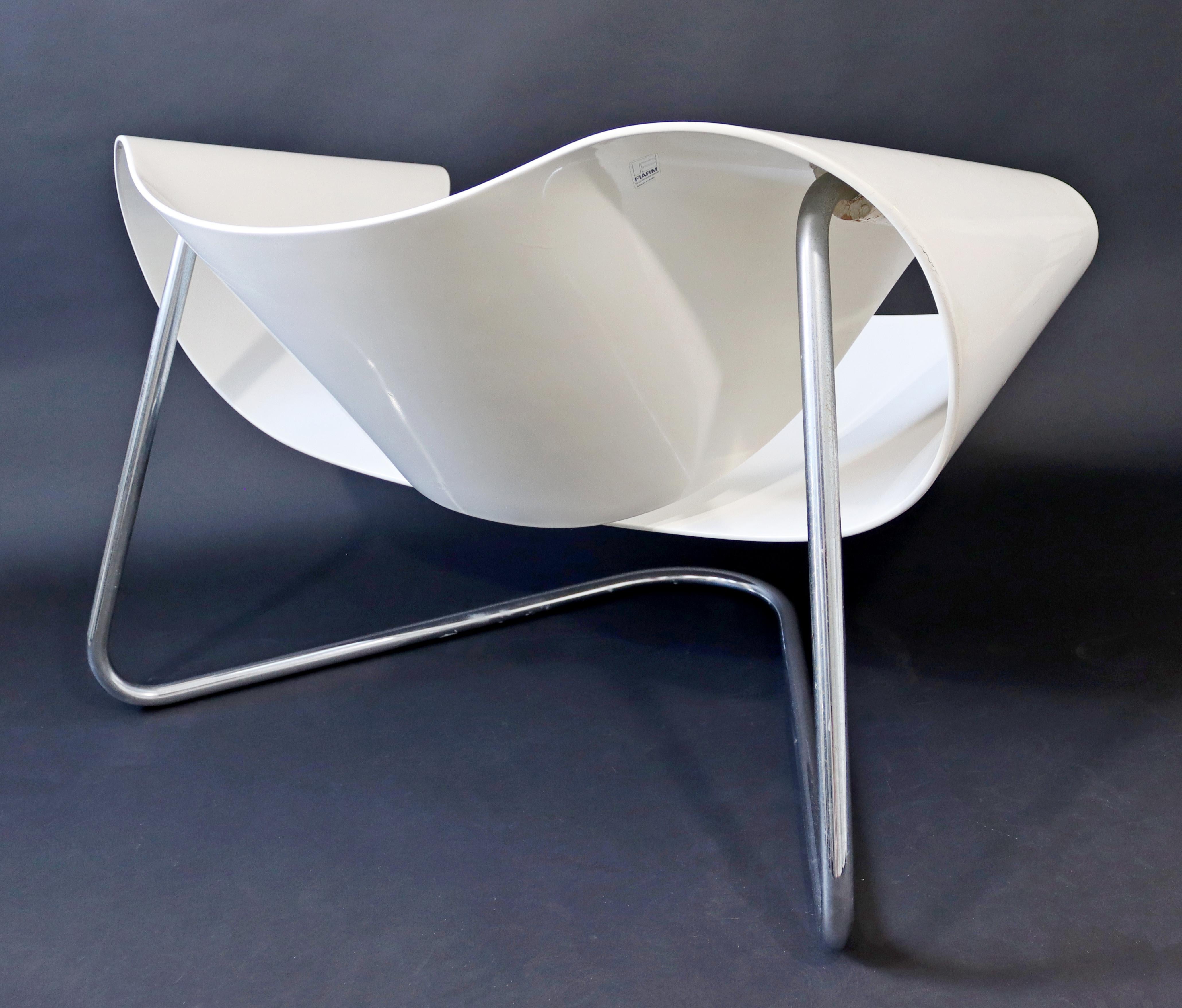 Mid-Century Modern CL9 Fiberglass Ribbon Chair by Franca Stagi Bernini Italy 60s 3