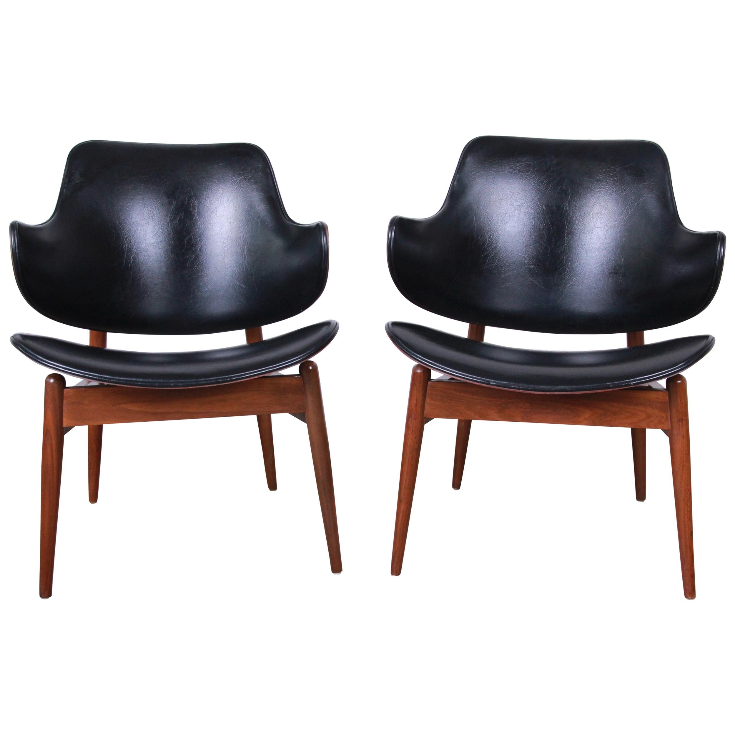 Mid-Century Modern Clam Shell Chairs by Seymour J. Wiener for Kodawood, 1960s