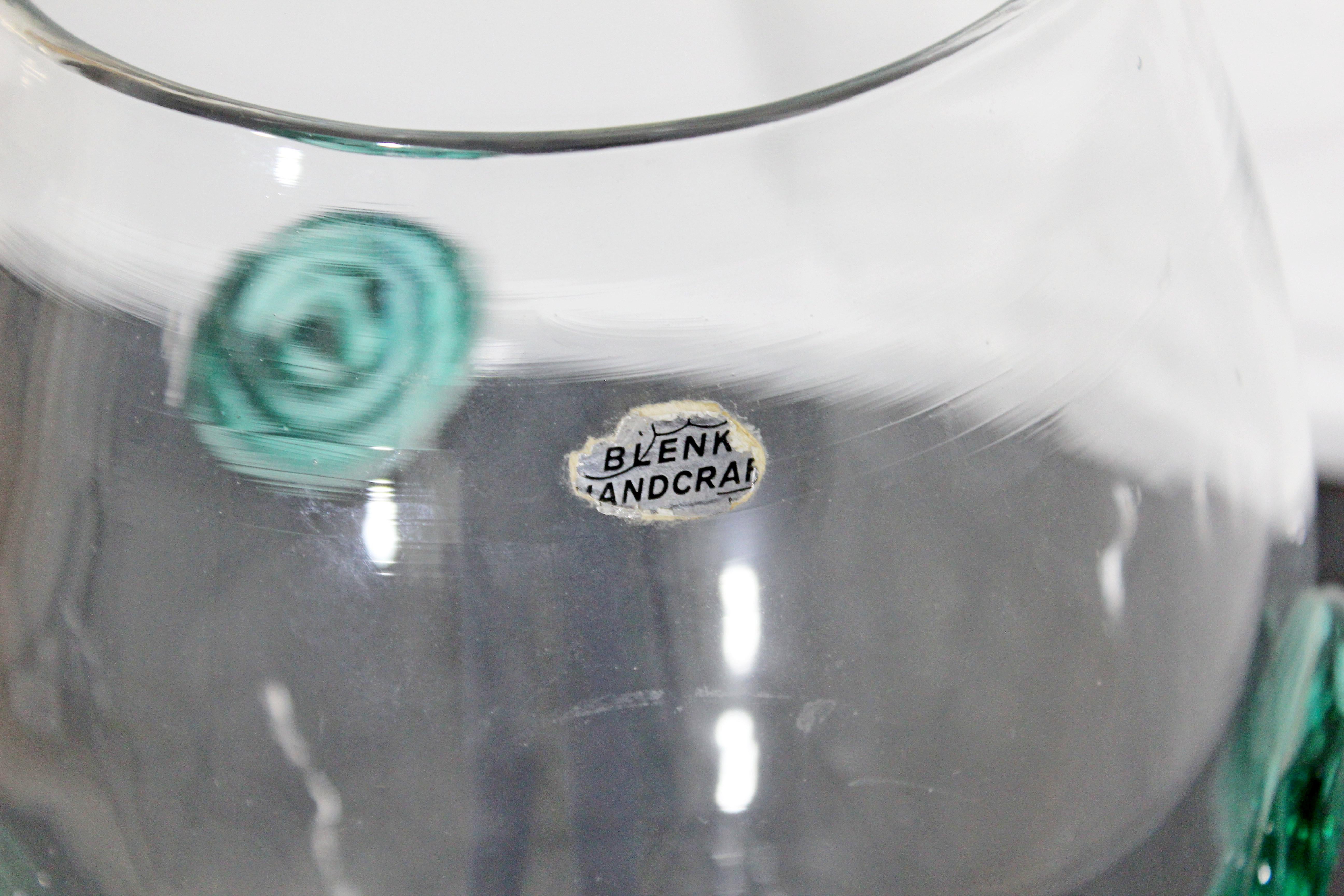 Mid-Century Modern Clear Blenko Handcrafted Glass Vase In Good Condition In Keego Harbor, MI