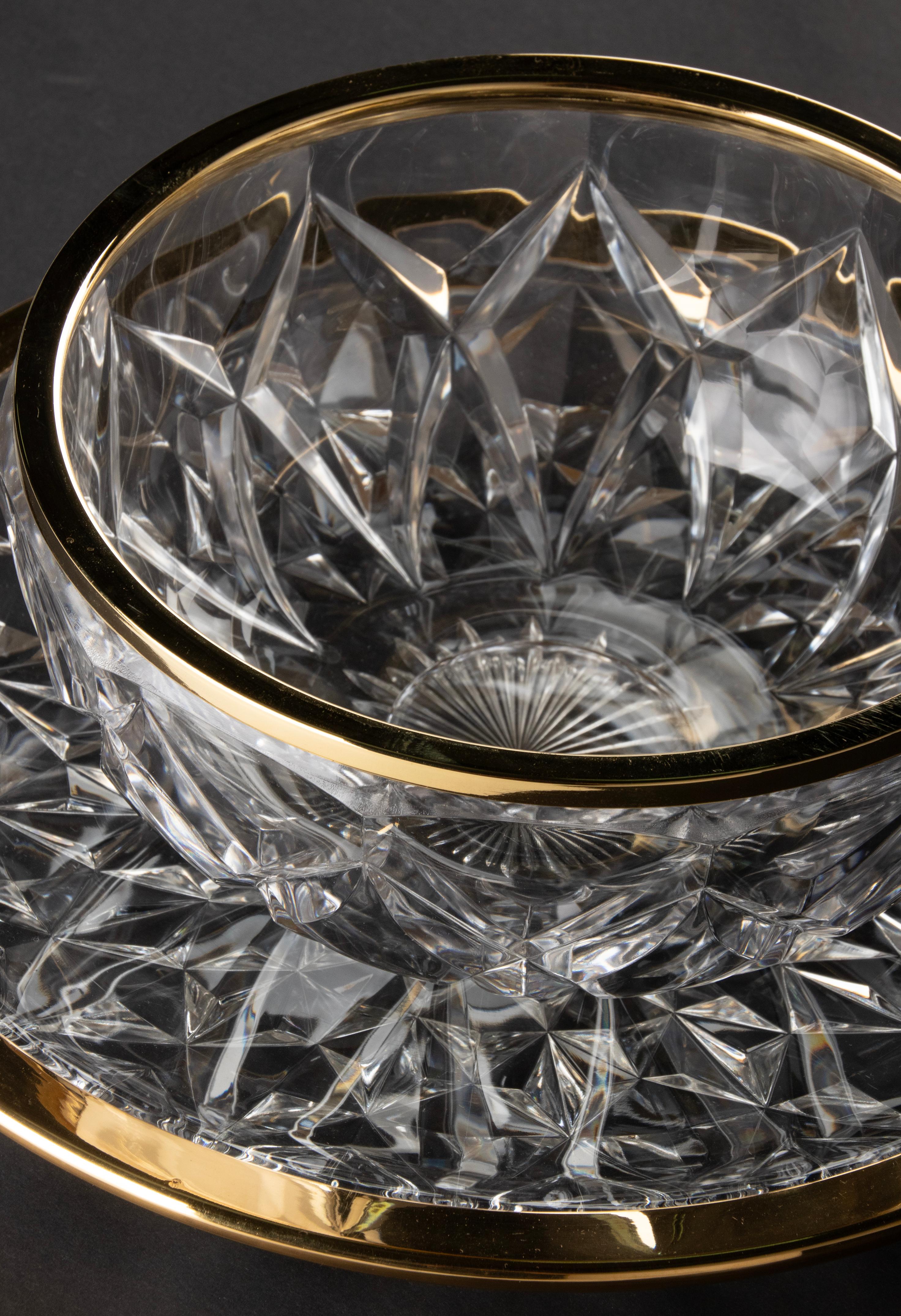 Bol en cristal transparent mi-siècle moderne fabriqué par Val Saint Lambert en vente 5