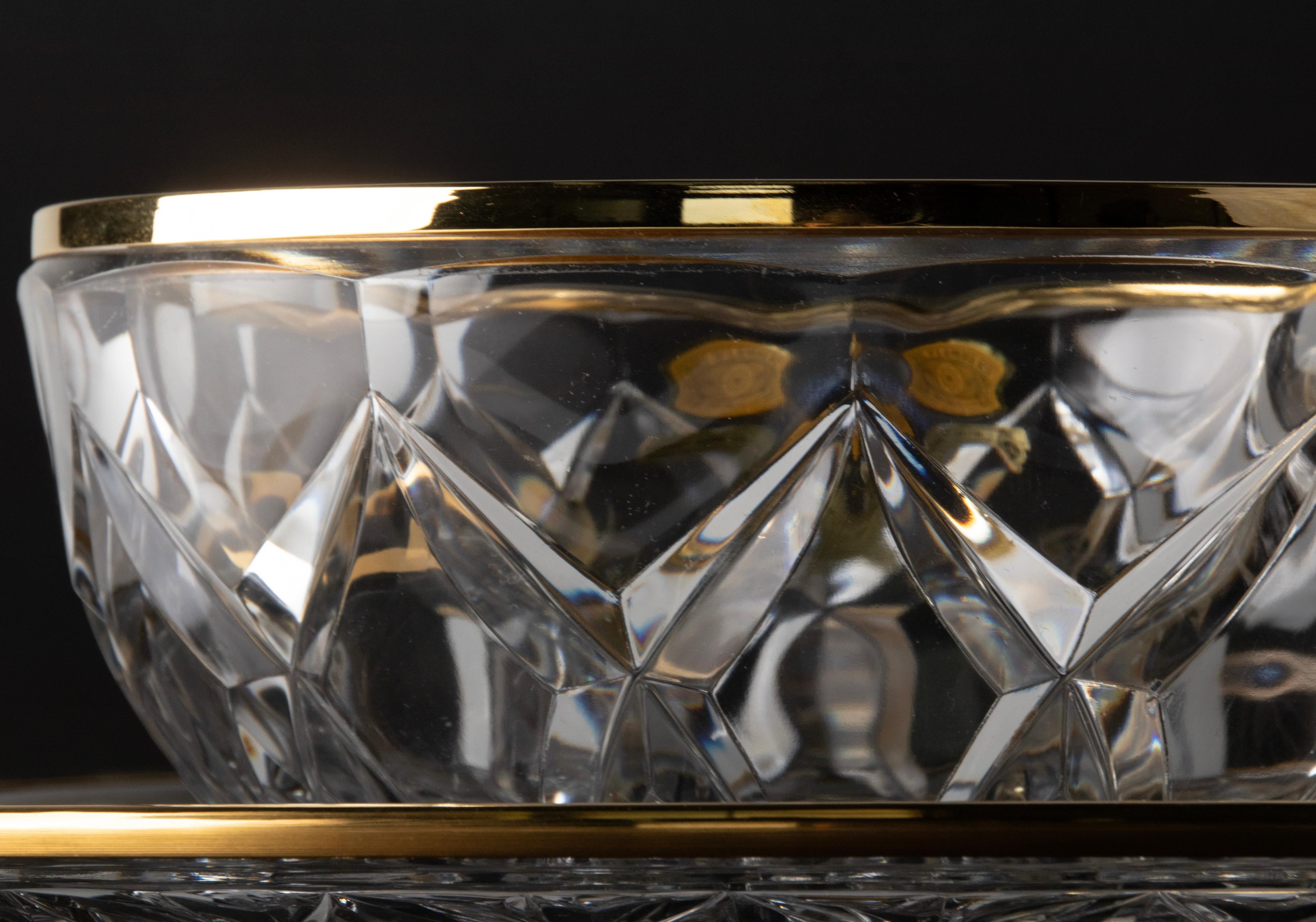 Bol en cristal transparent mi-siècle moderne fabriqué par Val Saint Lambert en vente 8