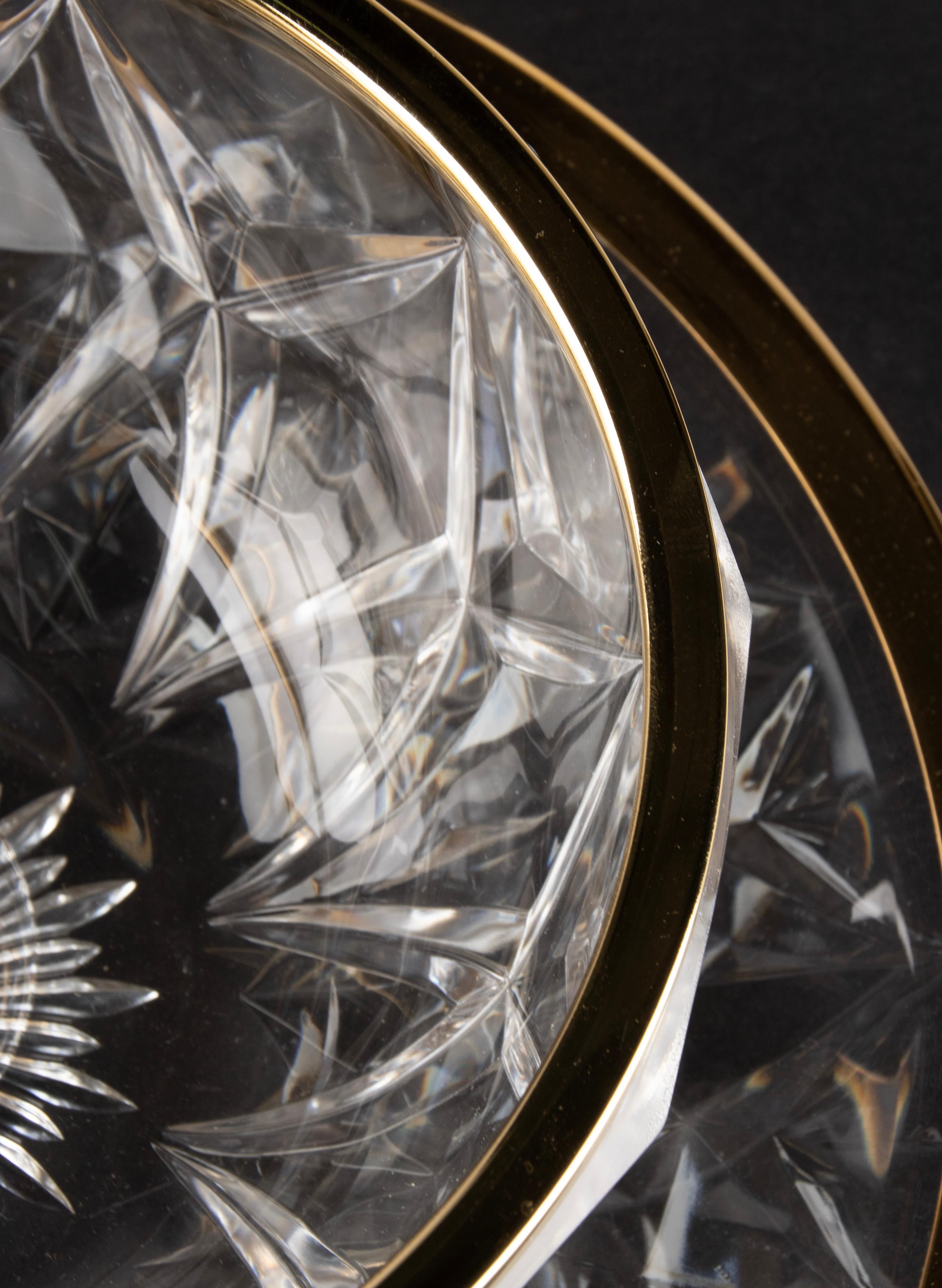 Milieu du XXe siècle Bol en cristal transparent mi-siècle moderne fabriqué par Val Saint Lambert en vente