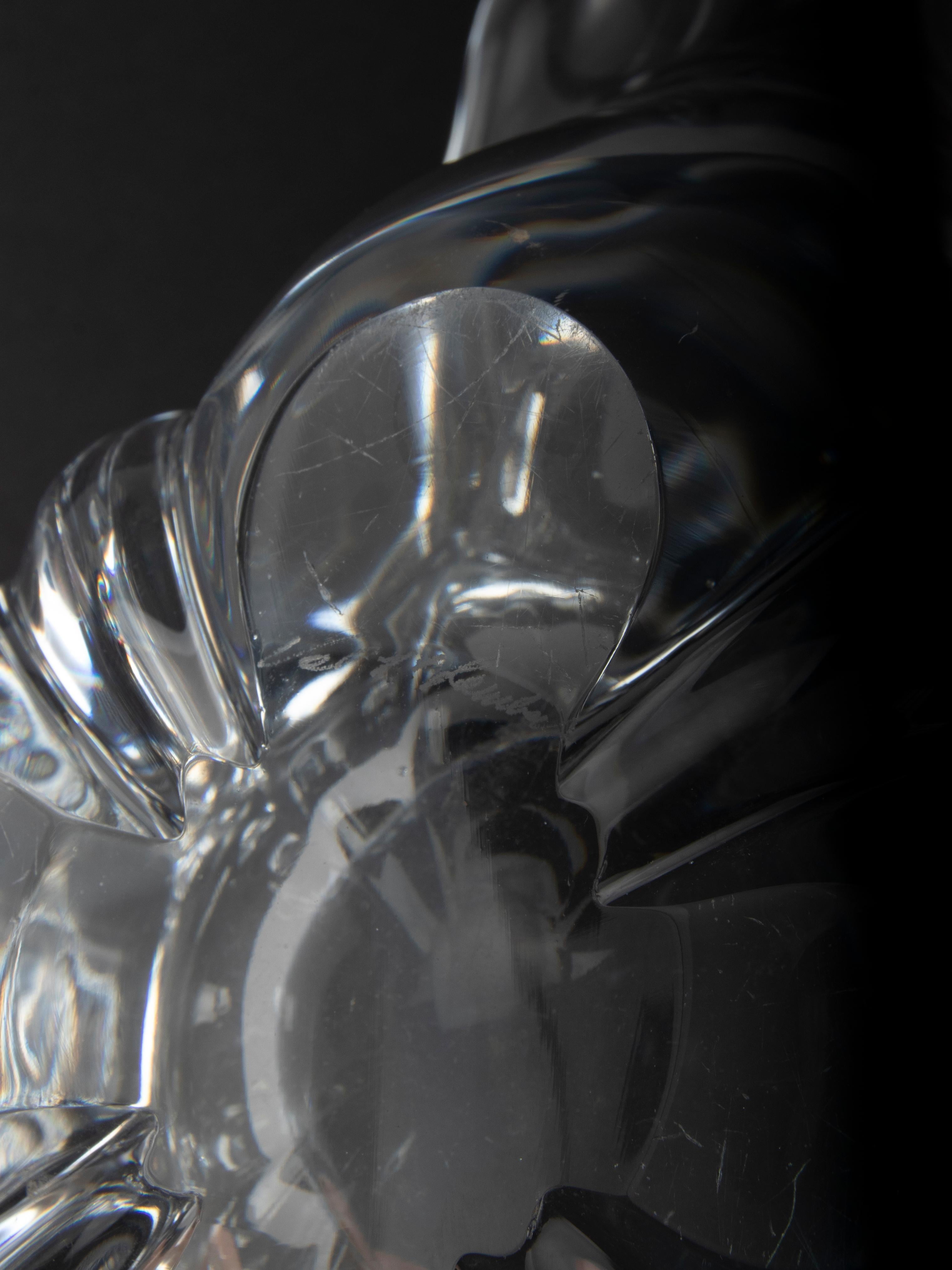 Bol en cristal transparent moderne du milieu du siècle dernier signé Val Saint Lambert en vente 2