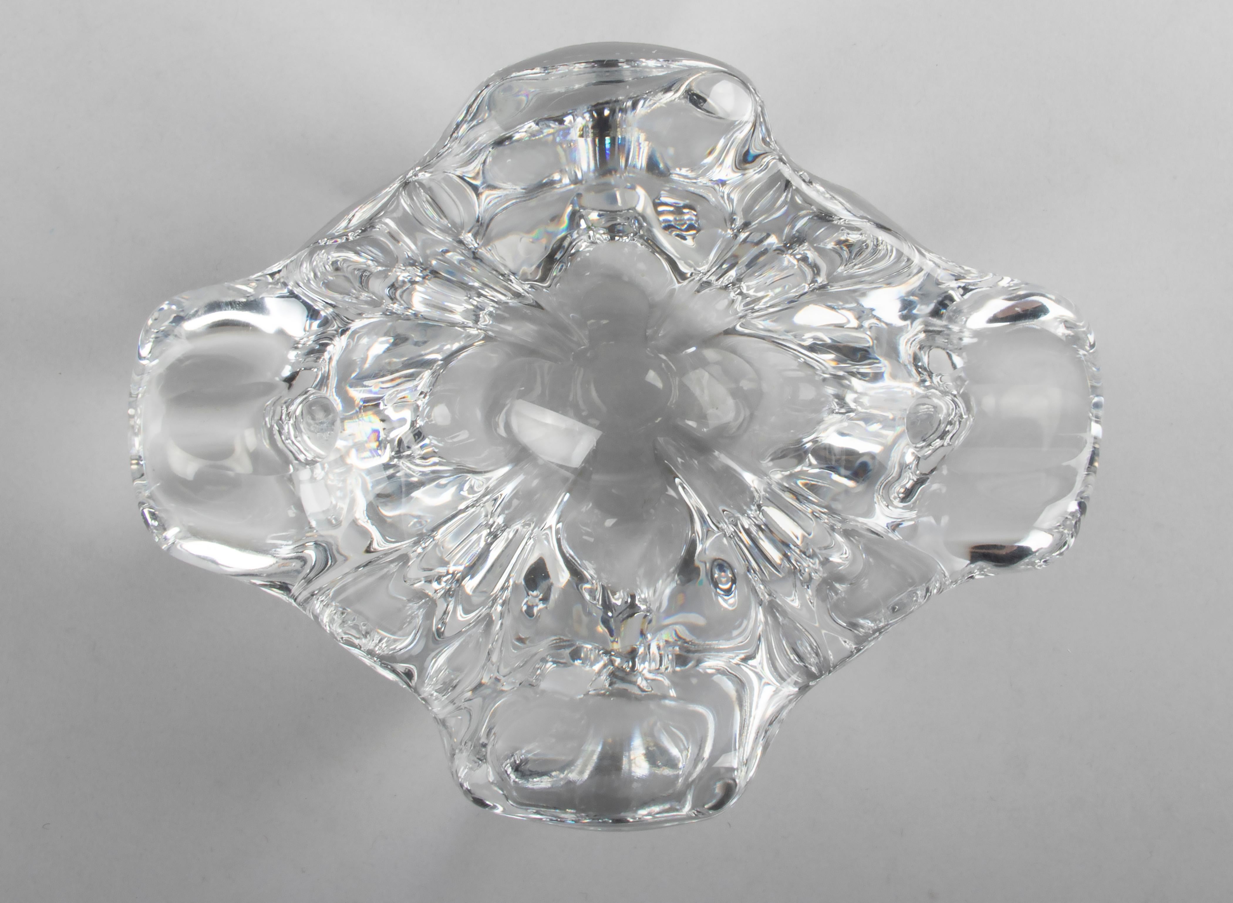 Moderne Schale aus klarem Kristall aus der Mitte des Jahrhunderts, signiert Val Saint Lambert im Angebot 6