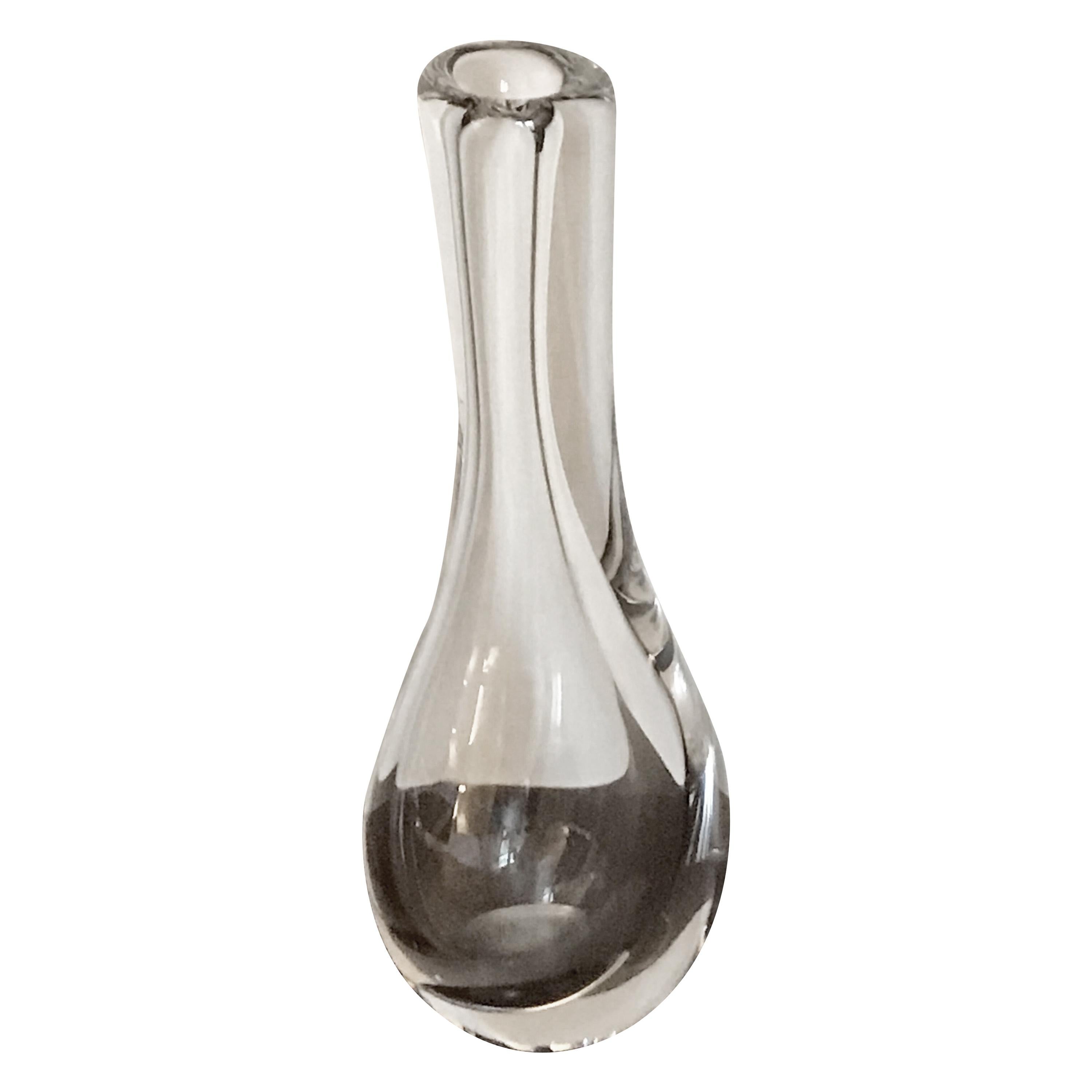 Moderne Vase aus klarem Kristall aus der Mitte des Jahrhunderts von Goran Warff für Kosta Boda, Finnland