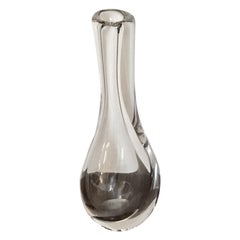 Mid Century Modern Clear Crystal Vase by Goran Warff for Kosta Boda, Finland