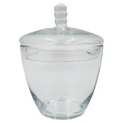 Bocal à bonbons ou sucrier en verre transparent du milieu du siècle dernier