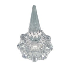 Bouteille à parfum en verre clair, moderne du milieu du siècle, bouchon haut, USA