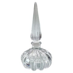 Bouteille à parfum en verre clair, moderne du milieu du siècle, bouchon haut, USA