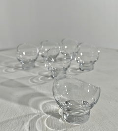 Mid-Century Modern Clear Glass Tumblers Italian Design 1970s Set of 6