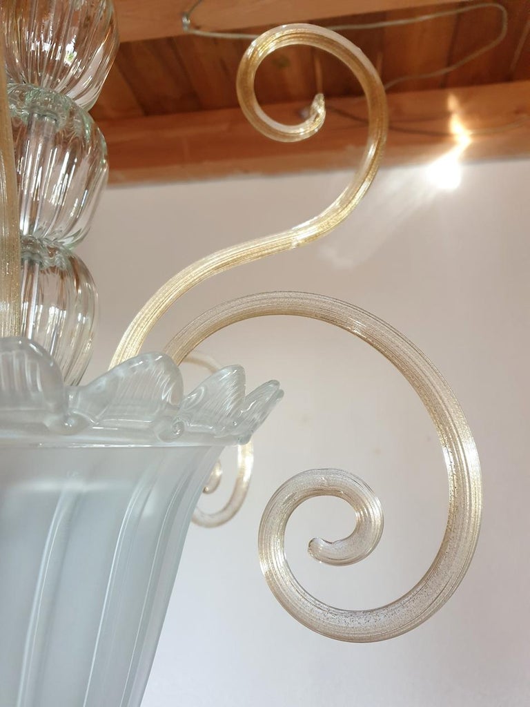 Murano Glass Lantern Attributed to Venini Italy For Sale 1