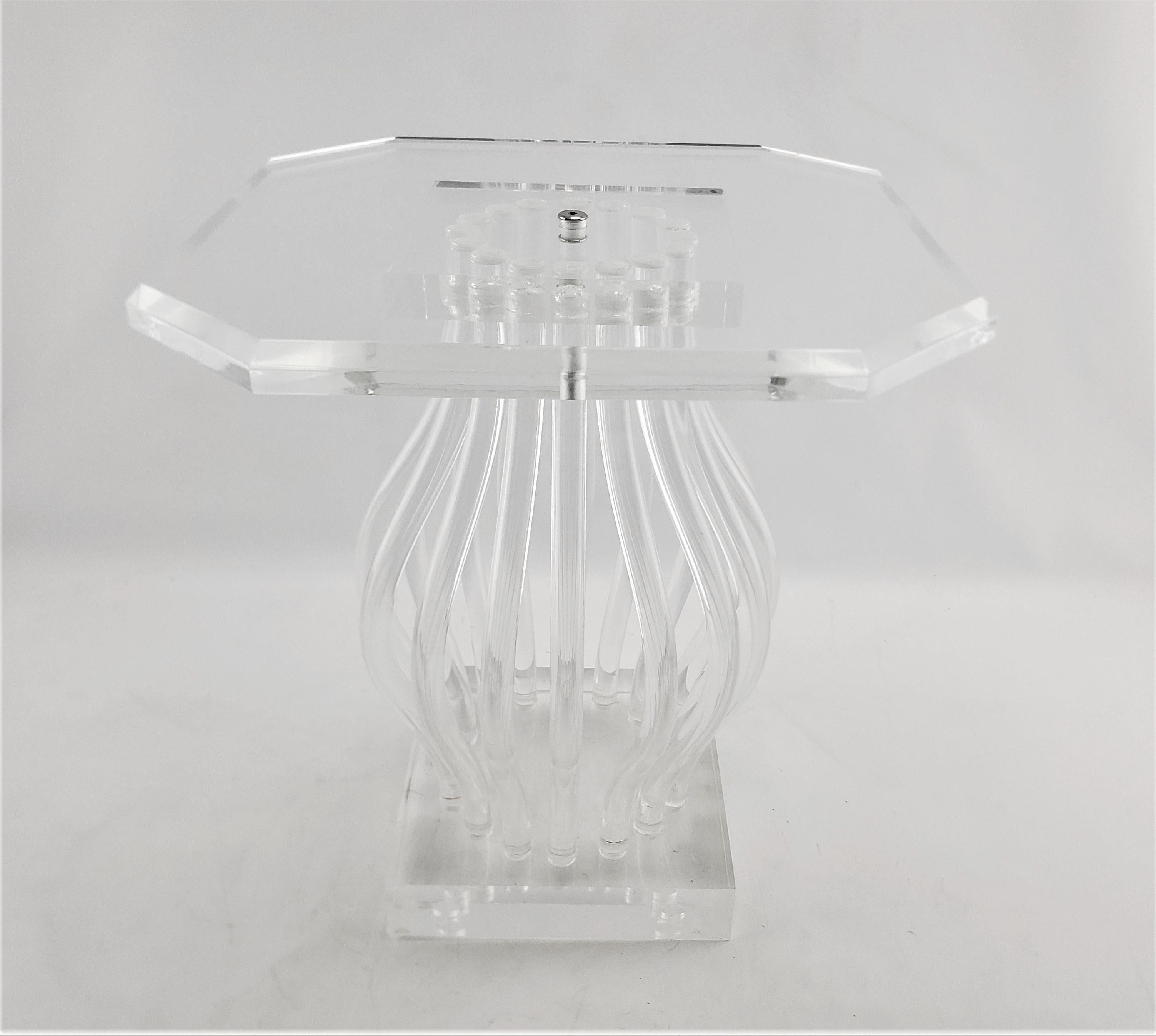 Mid-Century Modern Clear Lucite & Chrome 'Ghost' Side Accent Table or Pedestal For Sale 6