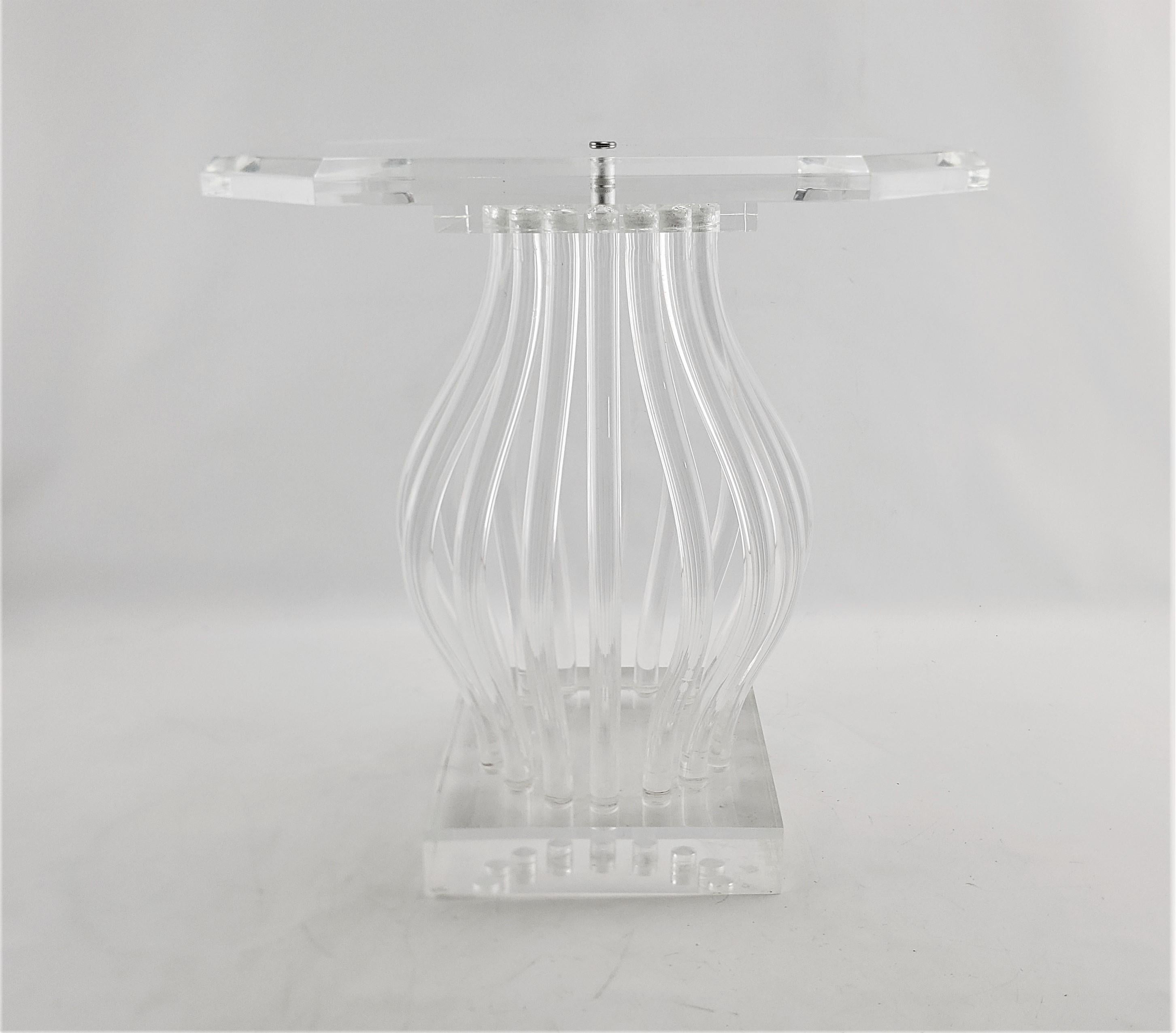 Mid-Century Modern Clear Lucite & Chrome 'Ghost' Side Accent Table or Pedestal For Sale 7