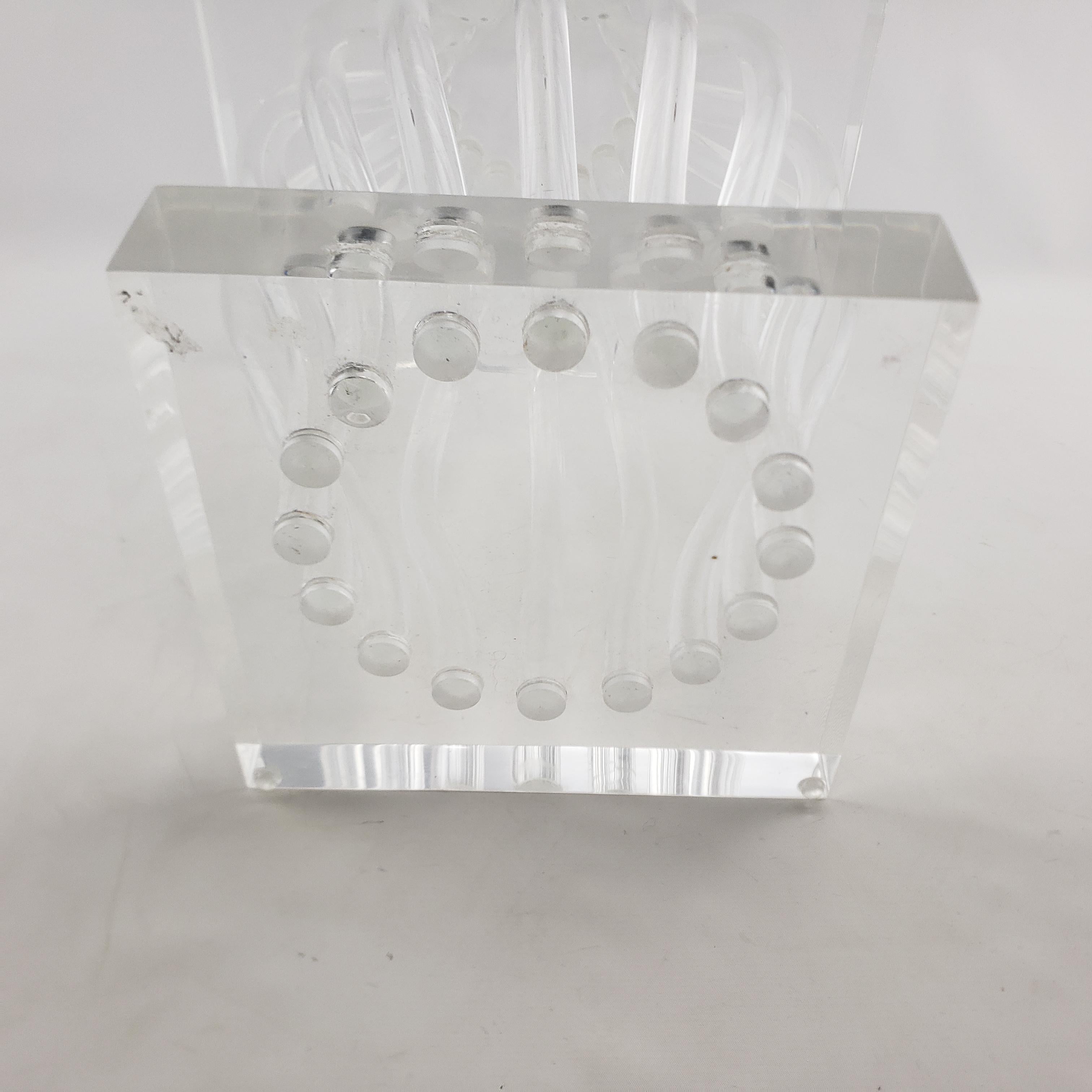 Mid-Century Modern Clear Lucite & Chrome 'Ghost' Side Accent Table or Pedestal For Sale 13