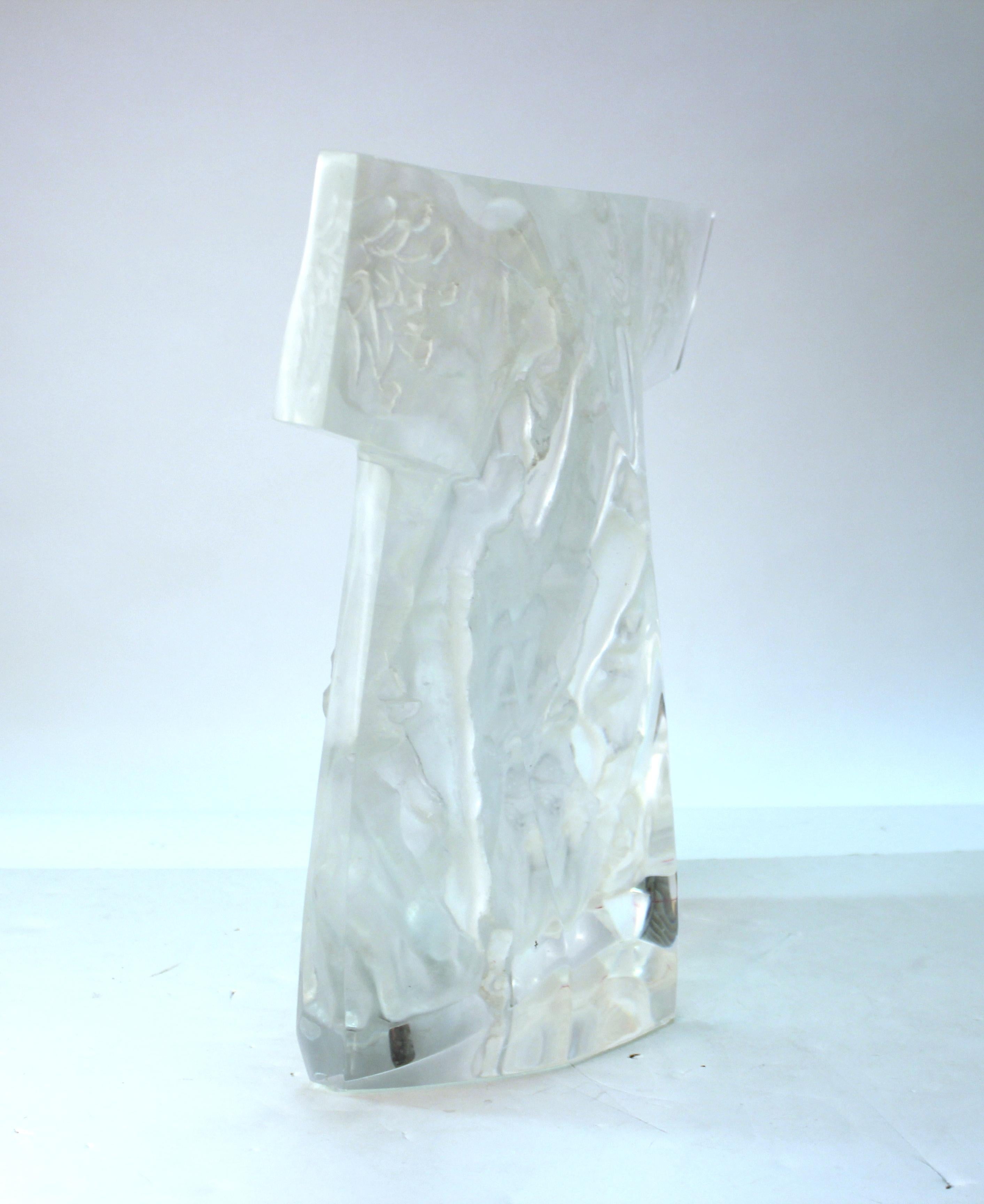 Mid-Century Modern Clear Lucite Lovers Relief Sculpture 5