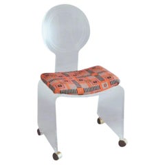 Mid Century Modern Clear Lucite Round Back Waterfall Vanity Side Chair by Hill