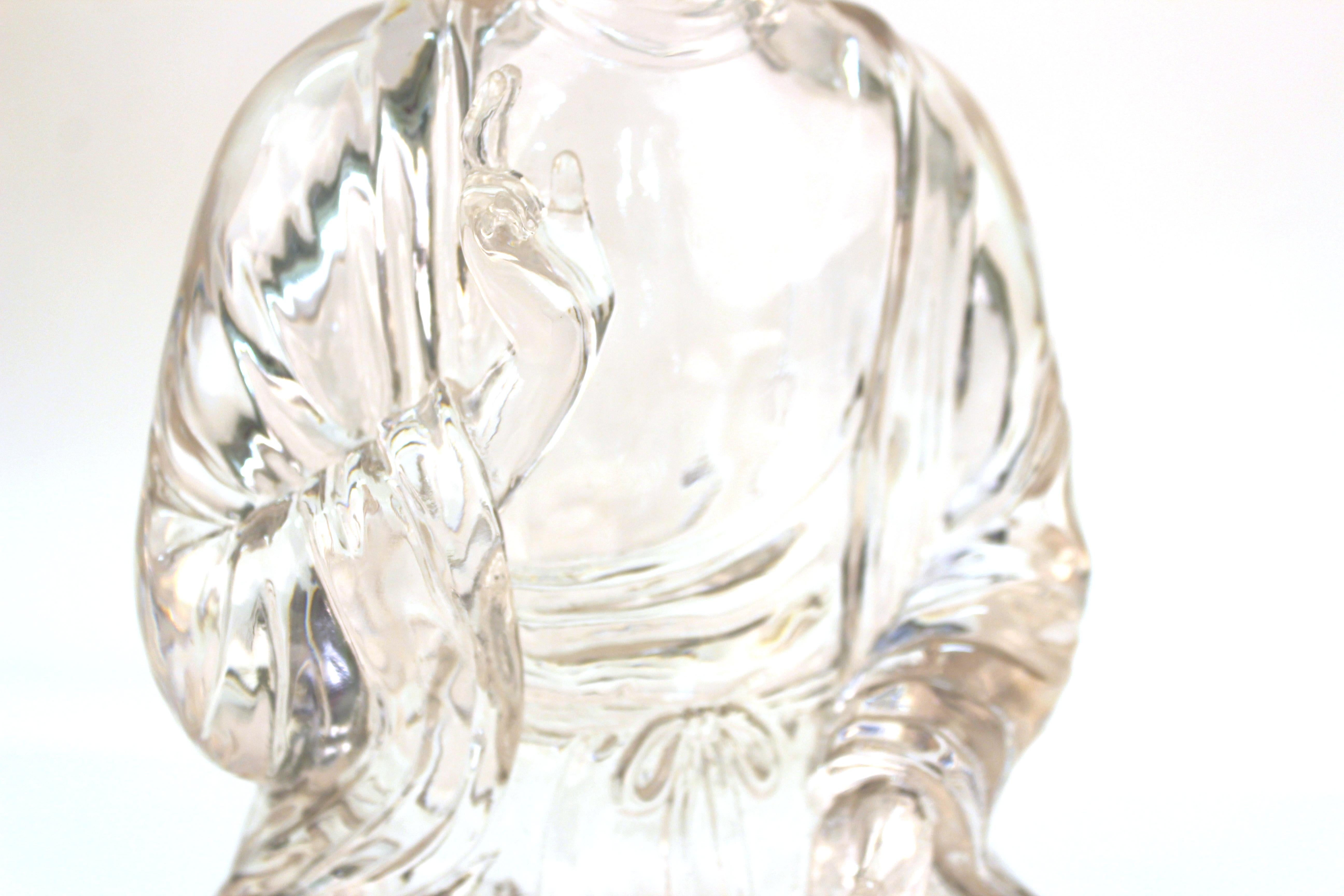 Mid-Century Modern Clear Resin Seated Buddha Sculpture 3