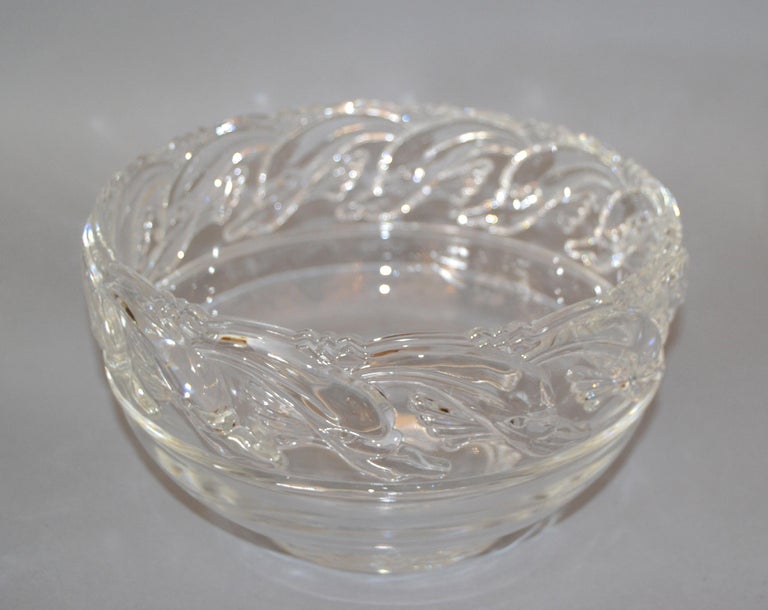 MidCentury Modern Clear Tiffany and Company Art Glass Crystal Bowl