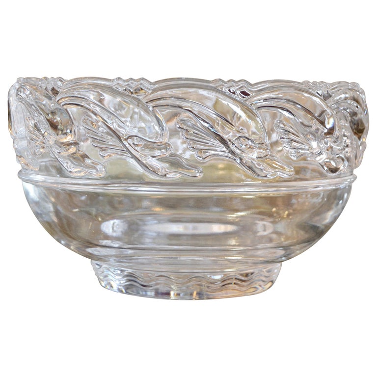 MidCentury Modern Clear Tiffany and Company Art Glass Crystal Bowl