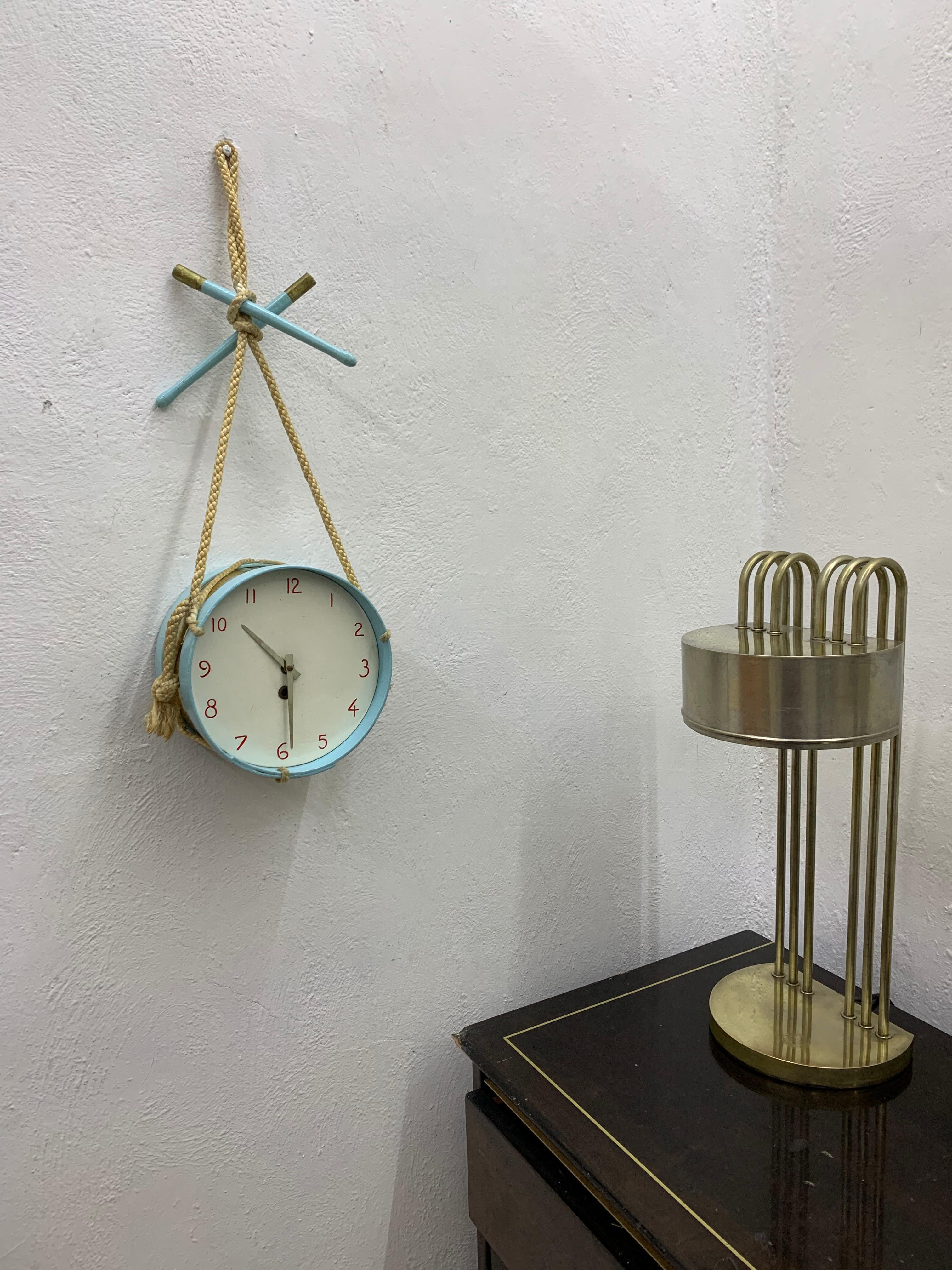 French Mid-Century Modern Clock by Suzanne Bonnichon for Jacques Adnet, France For Sale