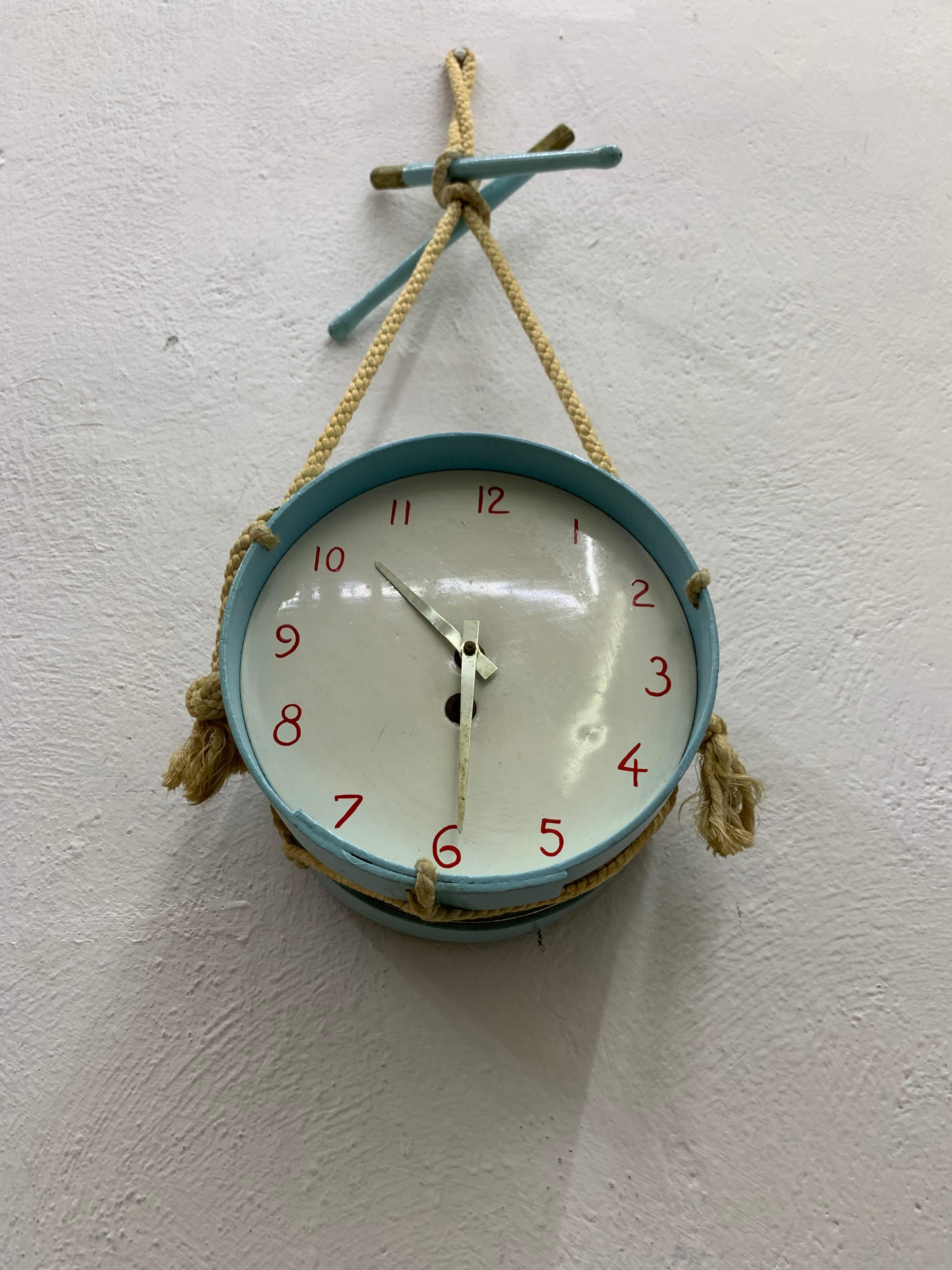 Mid-20th Century Mid-Century Modern Clock by Suzanne Bonnichon for Jacques Adnet, France For Sale