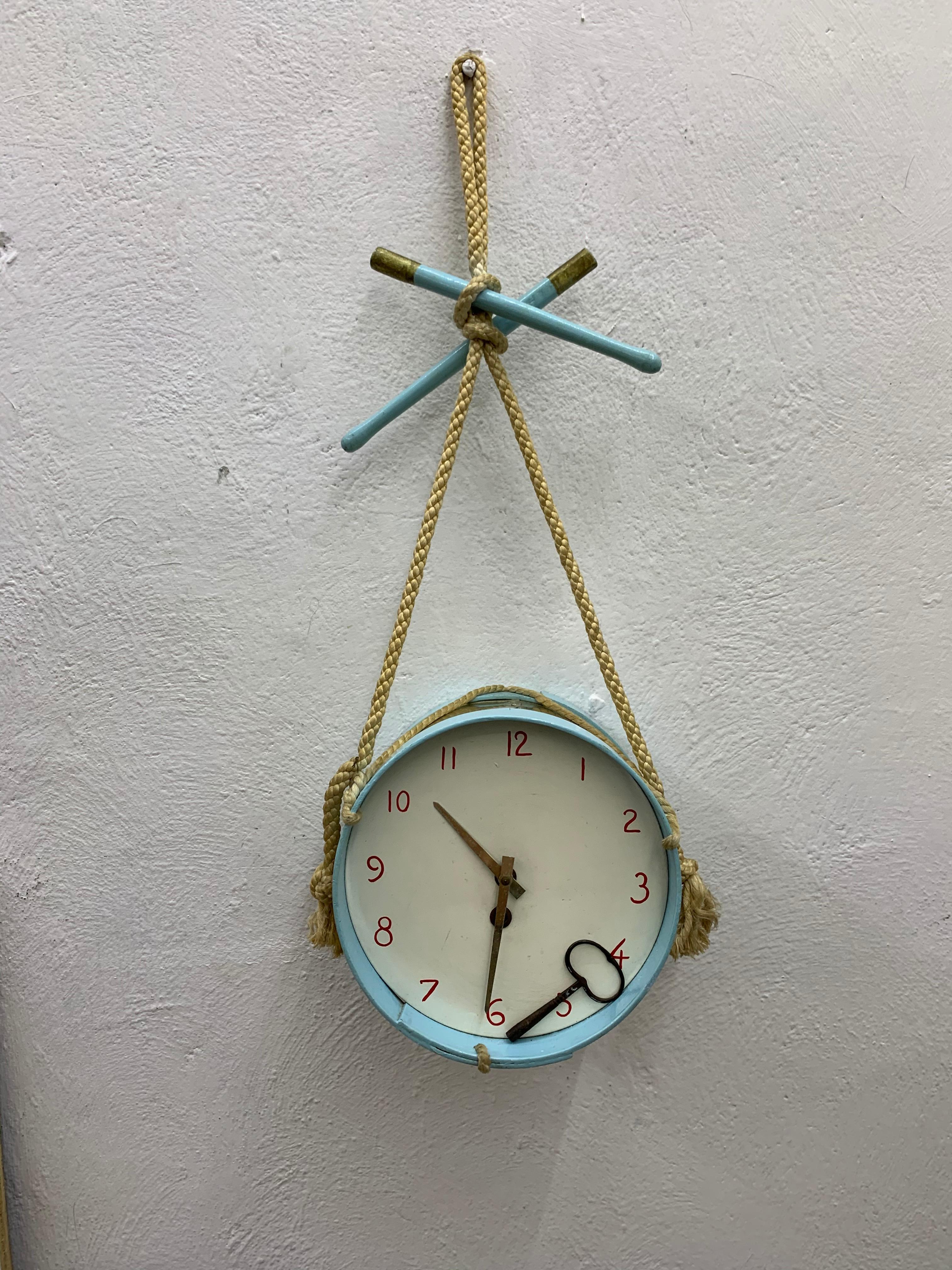 Mid-Century Modern Clock by Suzanne Bonnichon for Jacques Adnet, France For Sale 2
