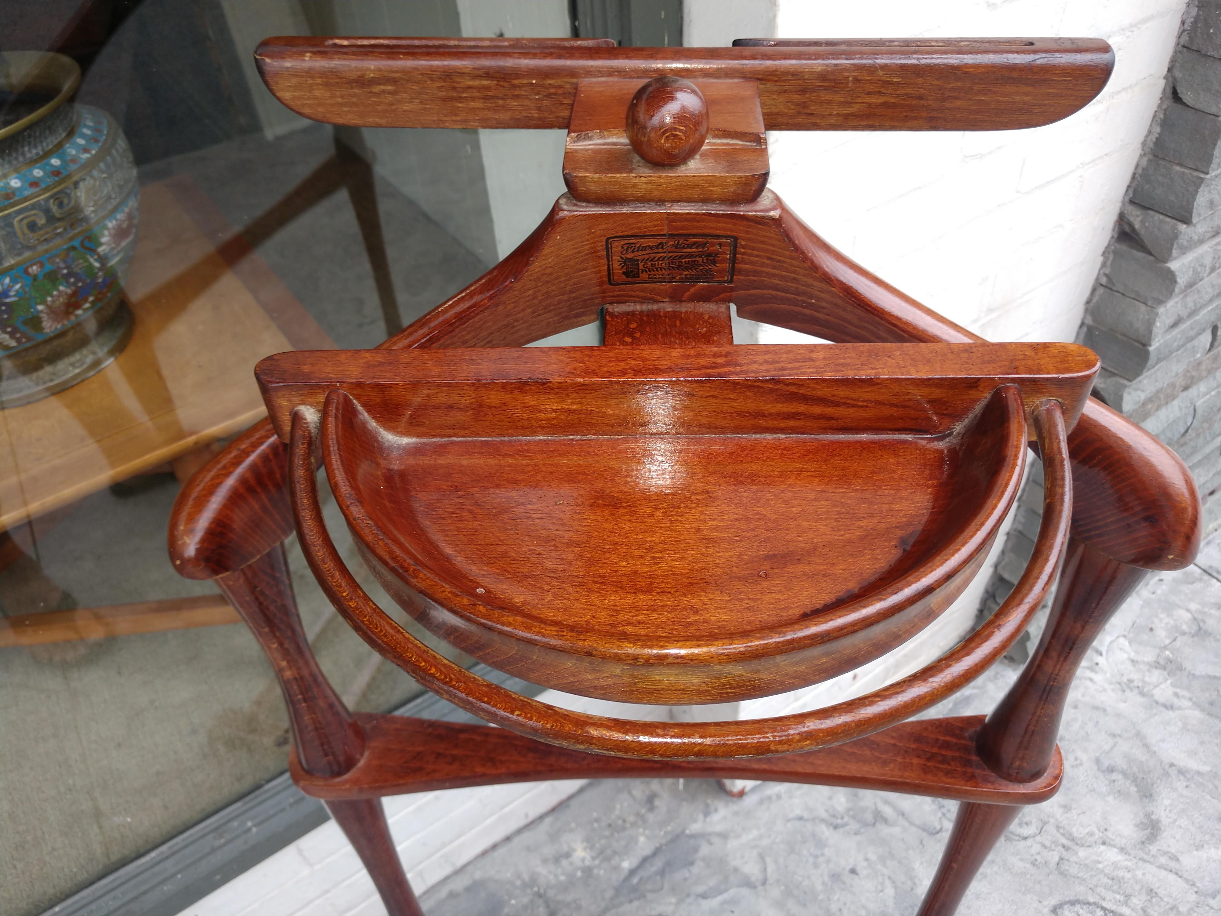 German Mid-Century Modern Clothing Valet Mahogany For Sale