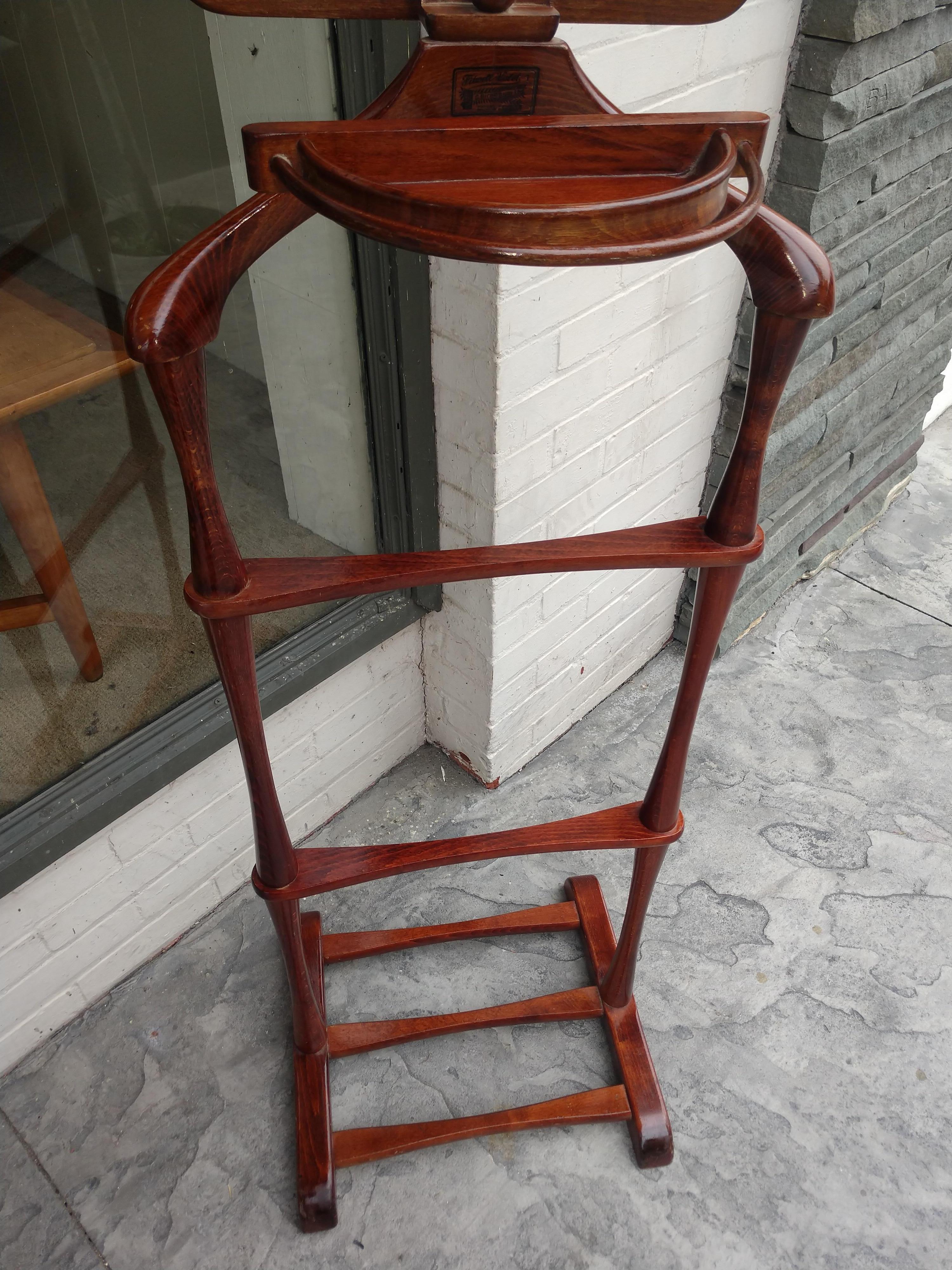 Stained Mid-Century Modern Clothing Valet Mahogany For Sale