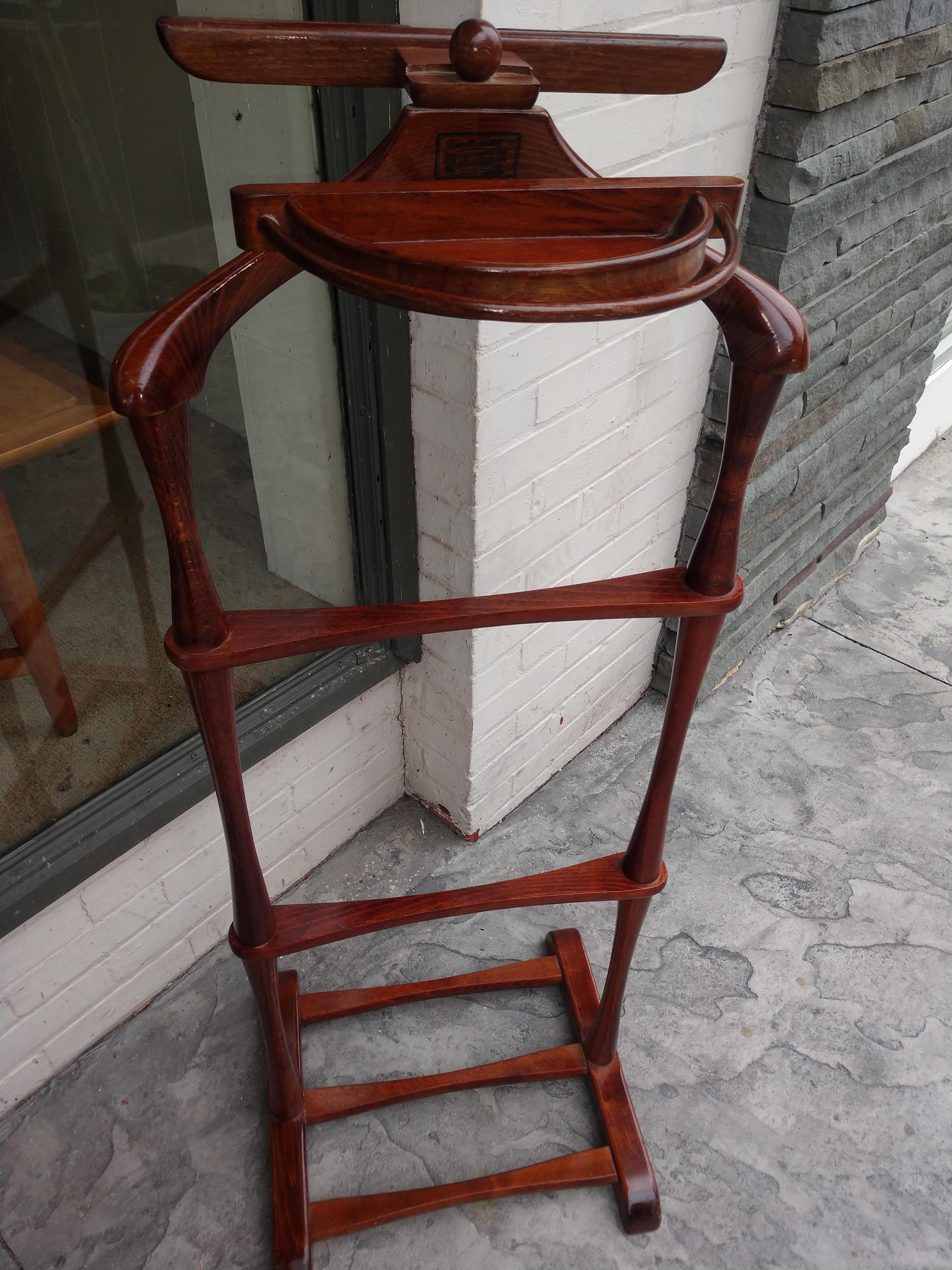 Mid-Century Modern Clothing Valet Mahogany In Good Condition For Sale In Port Jervis, NY