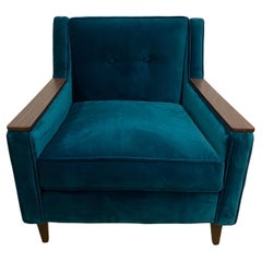 Sedia Club Moderna del Mid Century in Velluto Verde