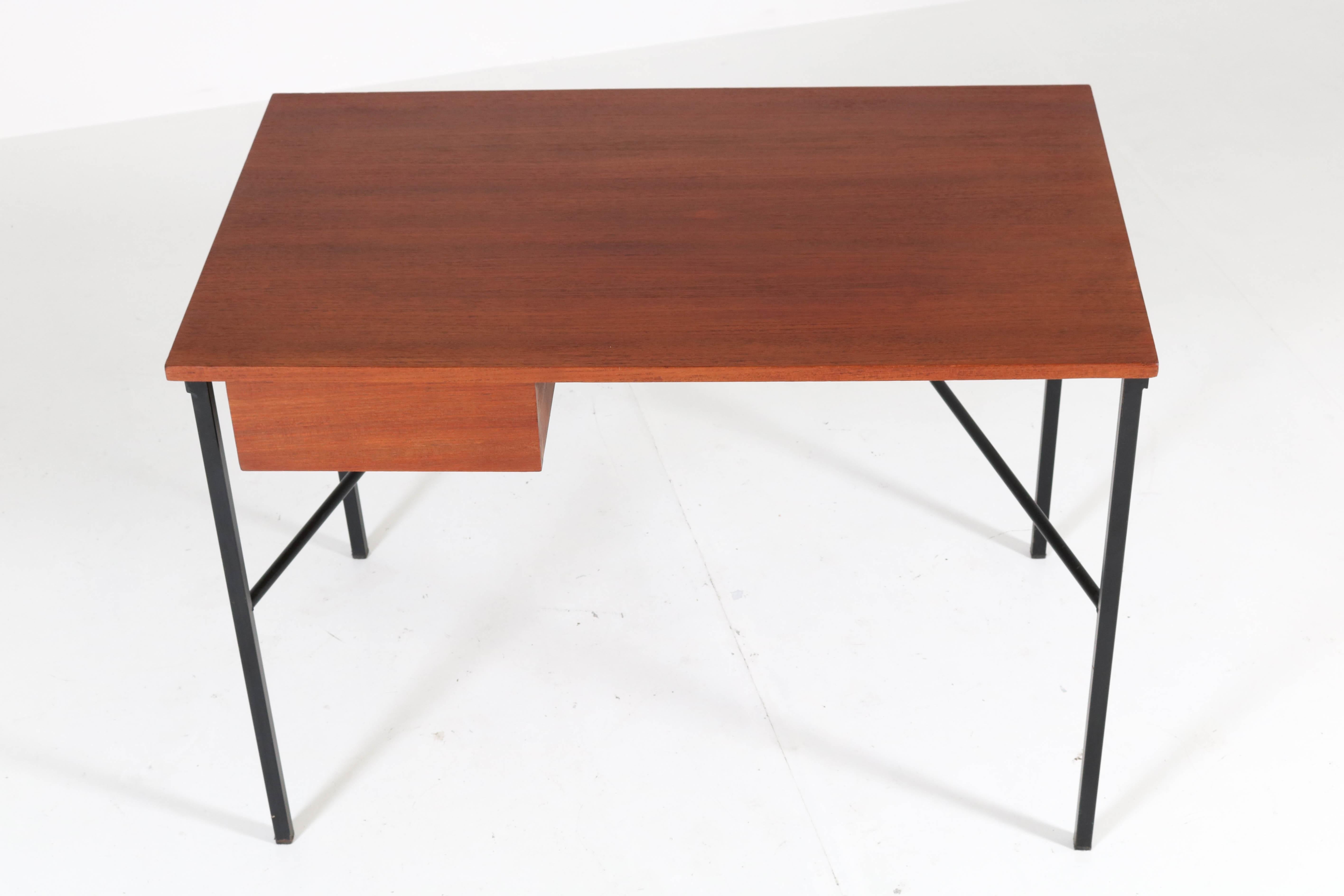 Metal Mid-Century Modern CM 174 Desk by Pierre Paulin for Trefac Belgium, 1950s