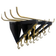 Mid-Century Modern Coat rack, Brass, 1970s - 2 available