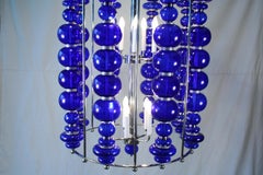 Midcentury /Modern Cobalt Blue Chandelier