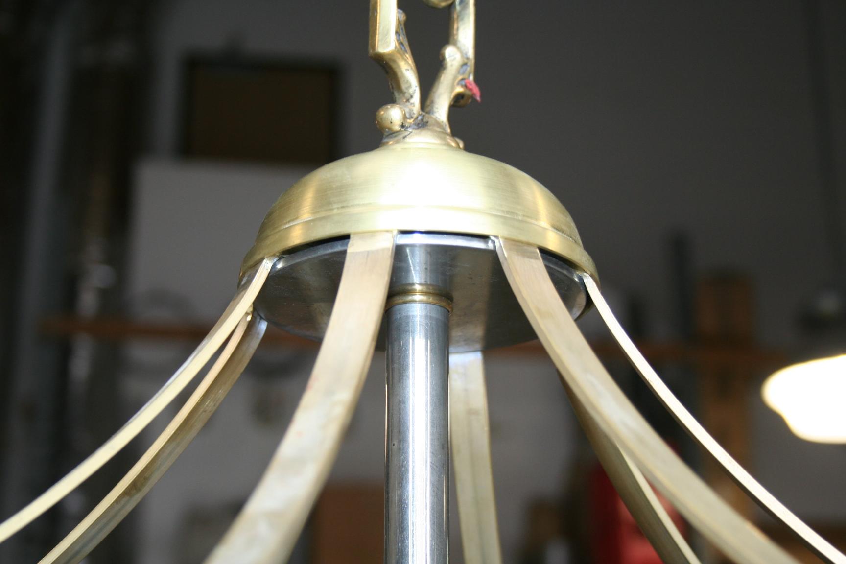 Lámpara de araña azul cobalto Midcentury /Modern en venta 1