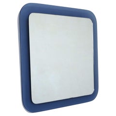 Mid-century modern cobalt blue square mirror, Italy, 1950s