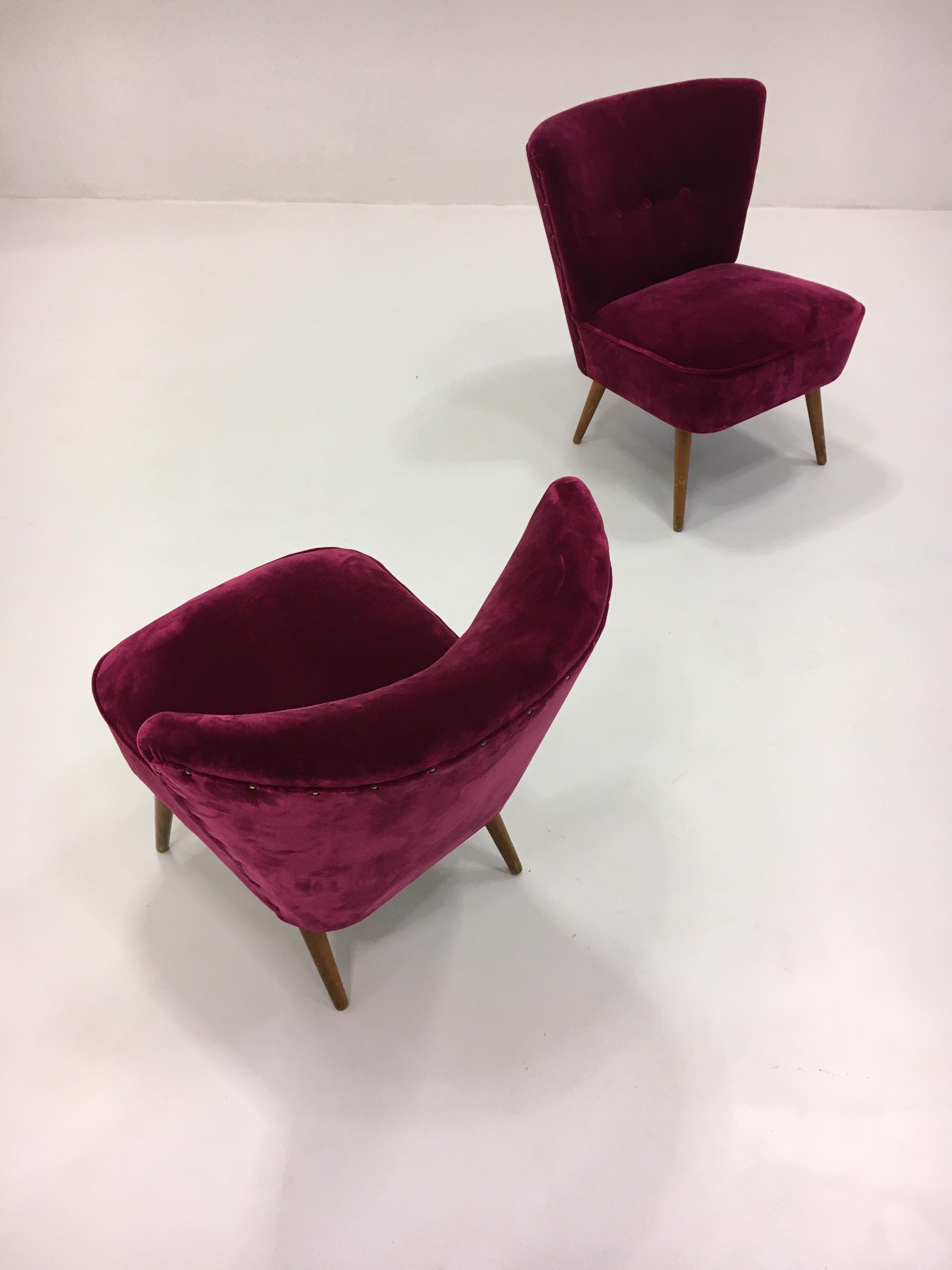 Mid-20th Century Mid-Century Modern Cocktail Chairs, France, 1950s For Sale