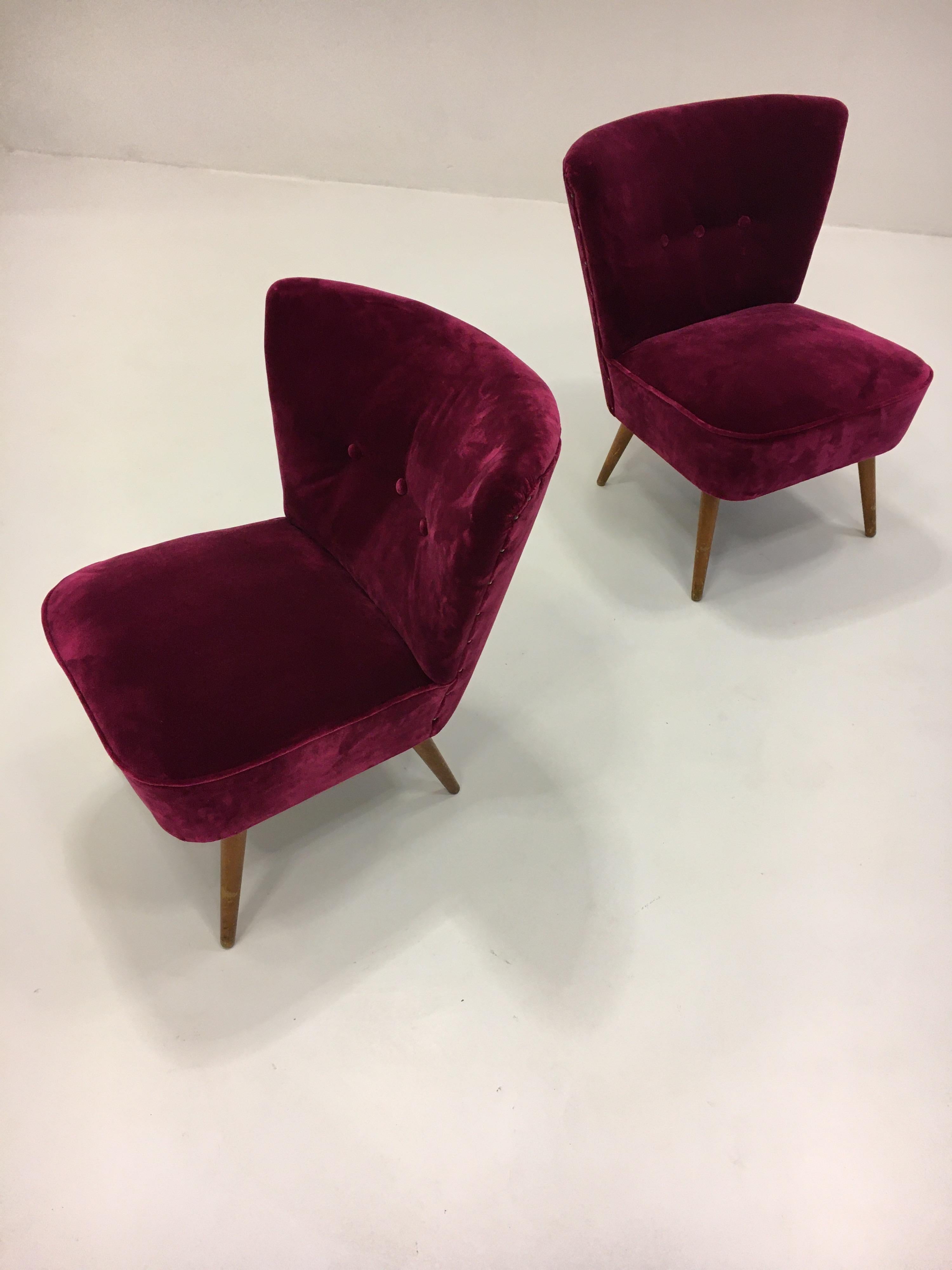 Mid-Century Modern Cocktail Chairs, France, 1950s For Sale 1