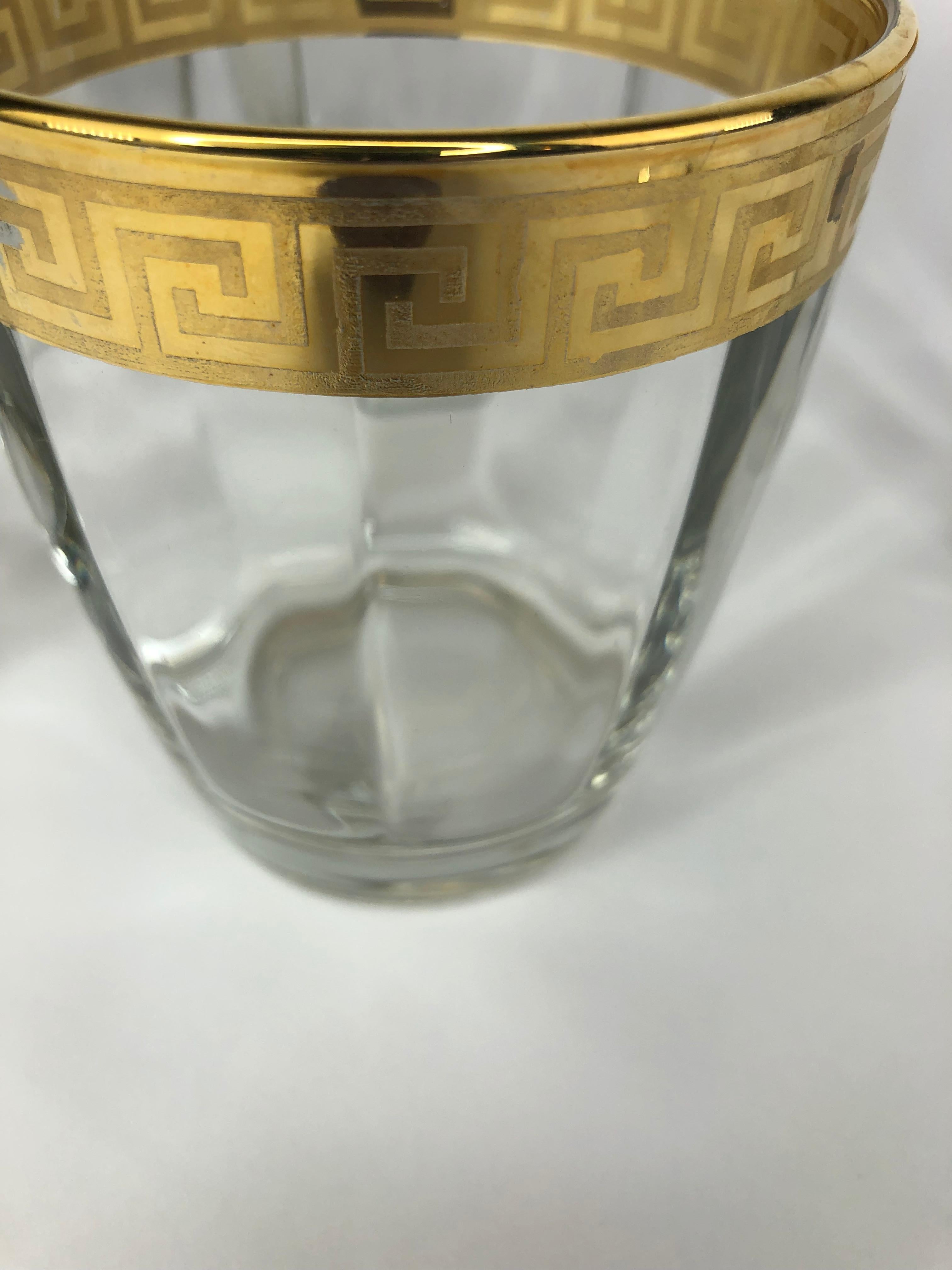 Mid-20th Century Mid-Century Modern Cocktail Glasses with Gold Overlay, Set of Six