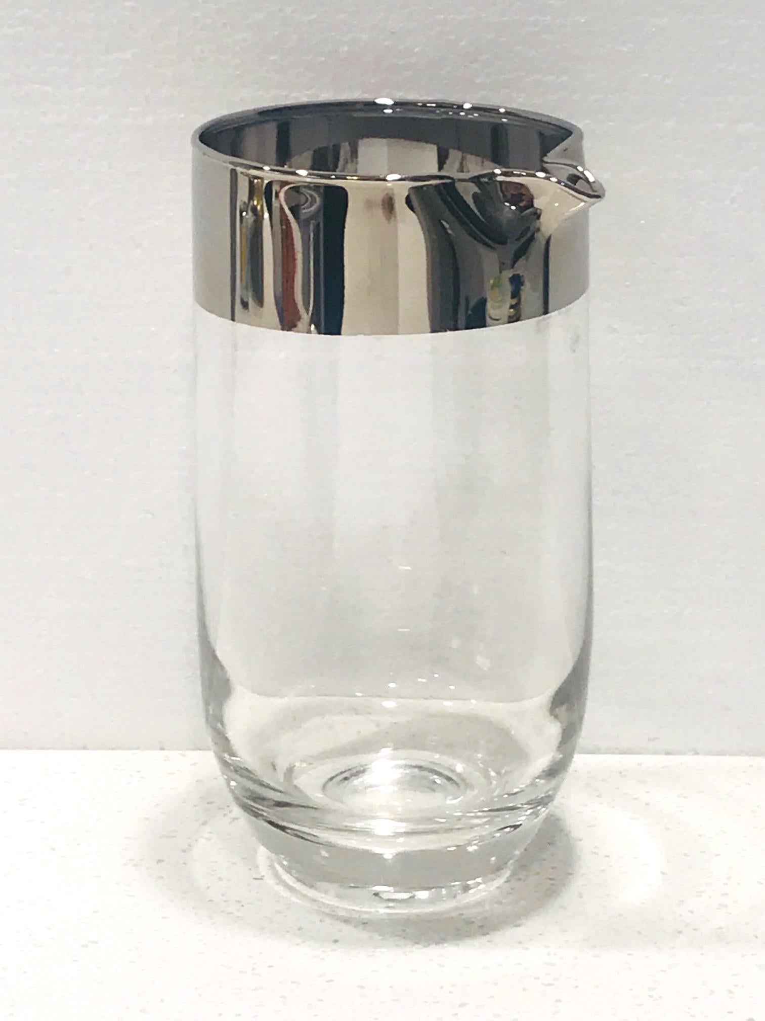 Mid-Century Modern Cocktail Mixer with Silver Overlay by Dorothy Thorpe 1