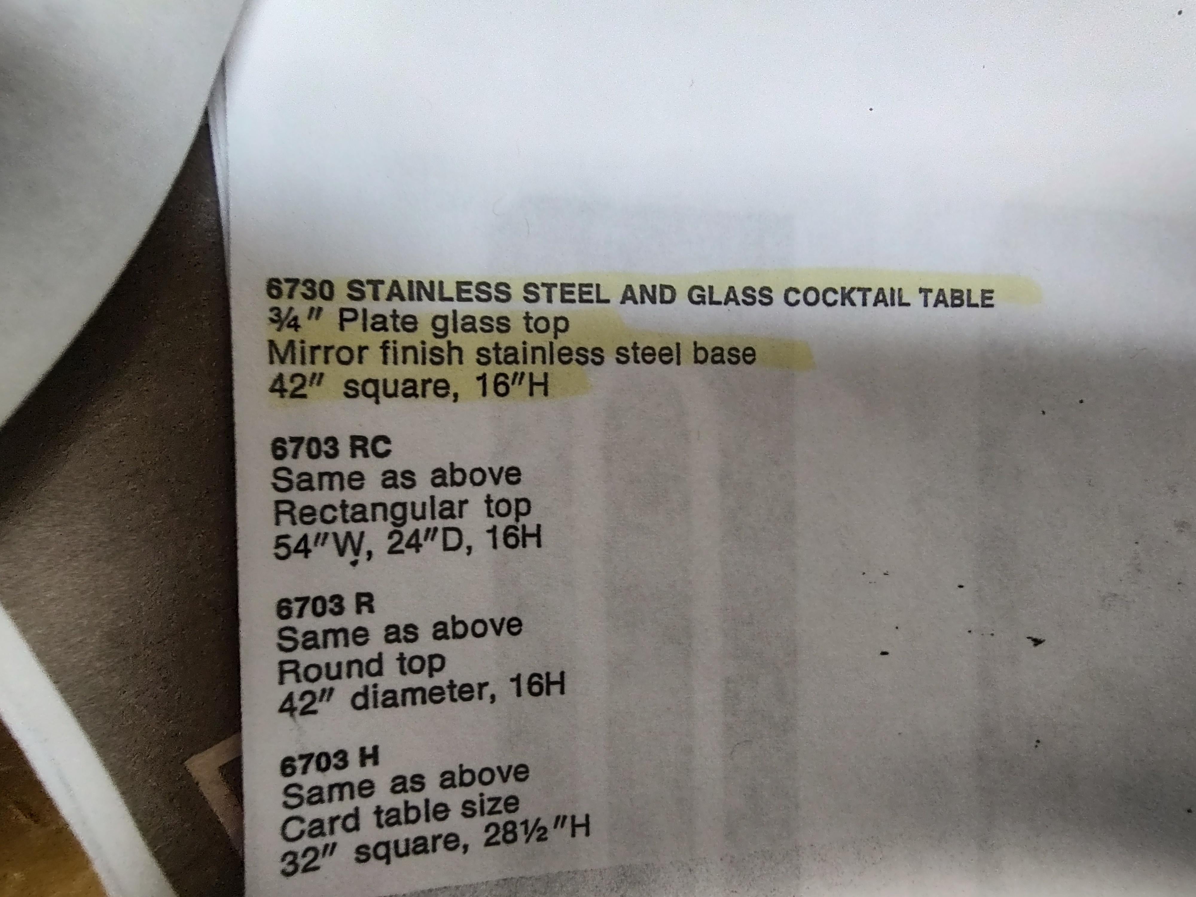 Mid-Century Modern Cocktail Table by Vladimir Kagan # 6703 Glass & Chrome Base For Sale 1