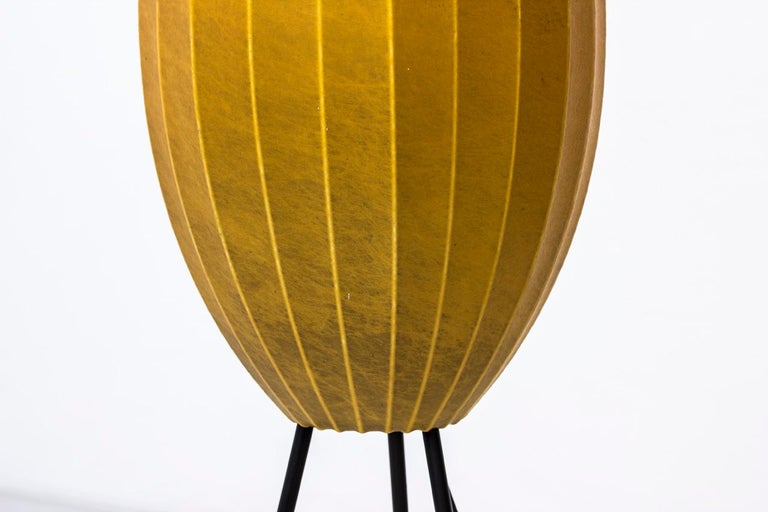 MidCentury Modern Cocoon Floor Lamp in Sprayed Plastic and Tripod Base