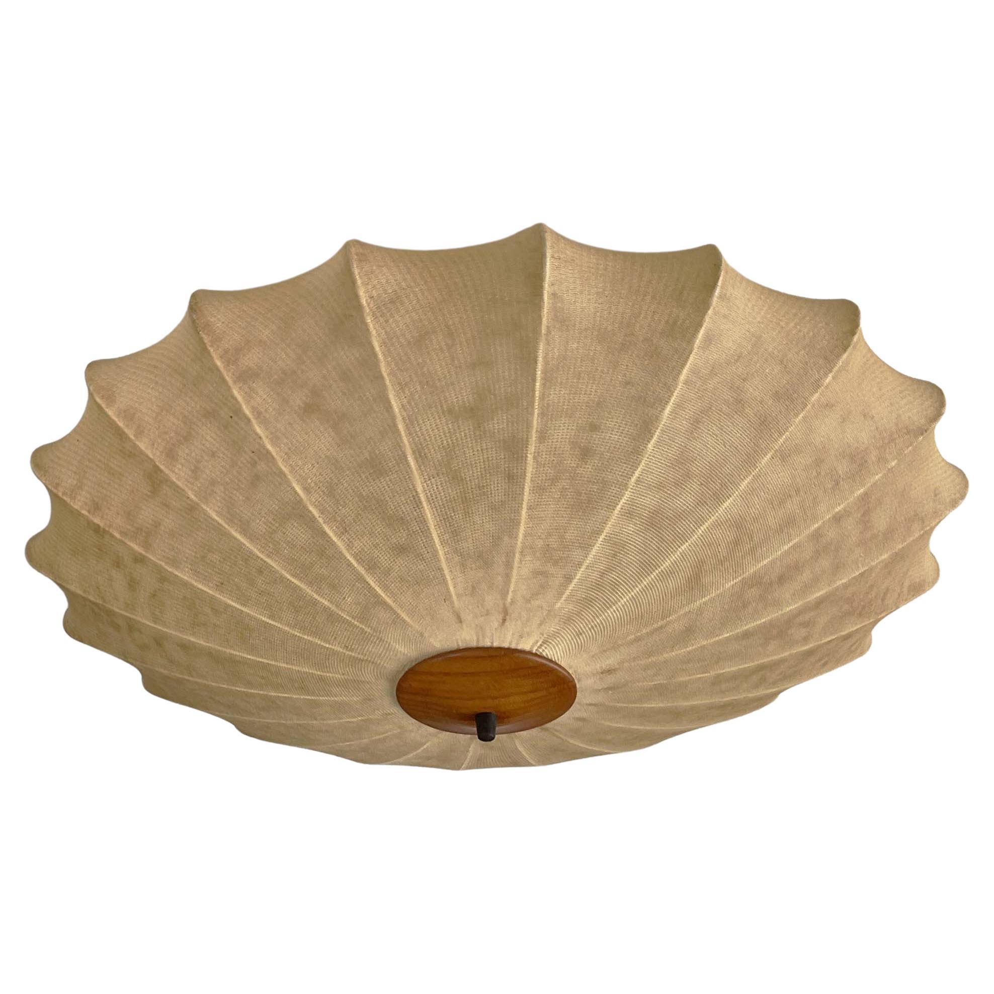 Mid-Century Modern Cocoon Flush Mount Friedel Wauer Goldkant Leuchten, 1960s