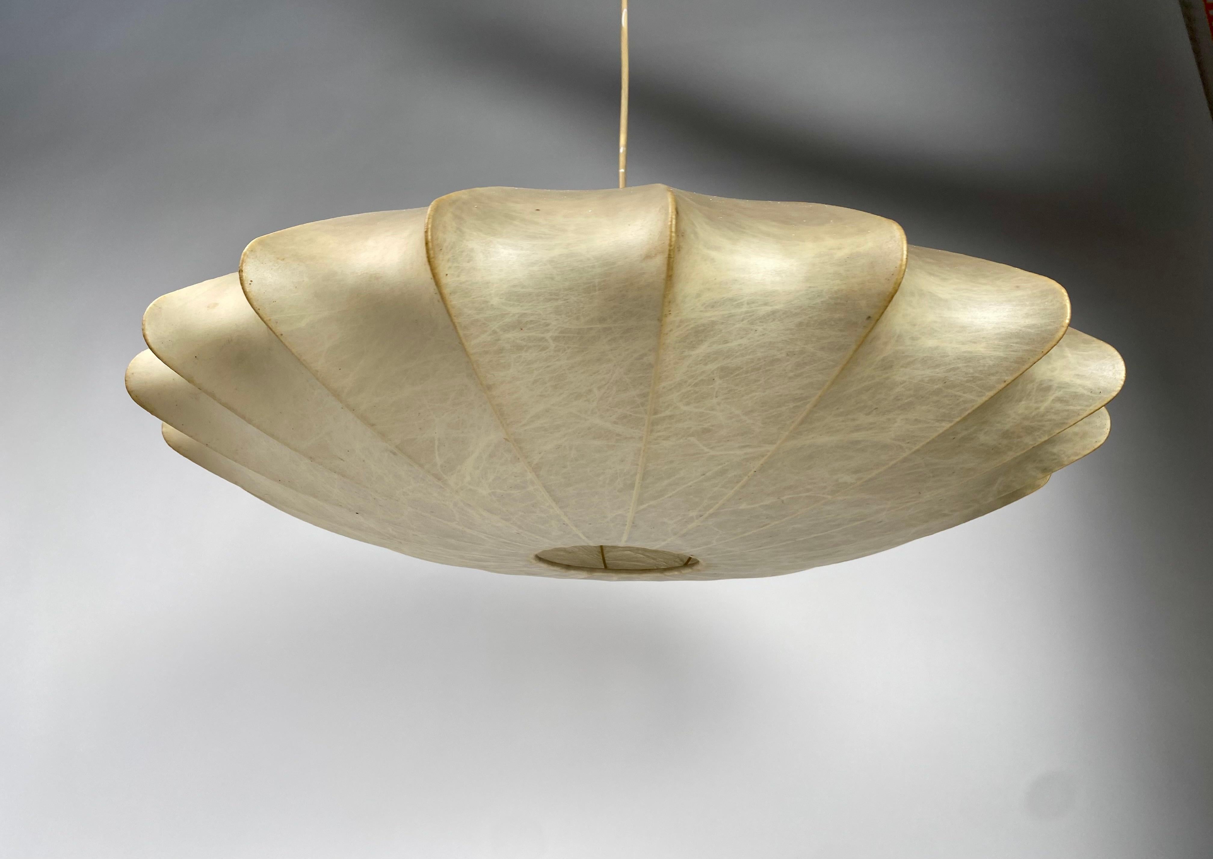 Italian Mid-Century Modern Cocoon Pendant Light, 1960s, Italy For Sale