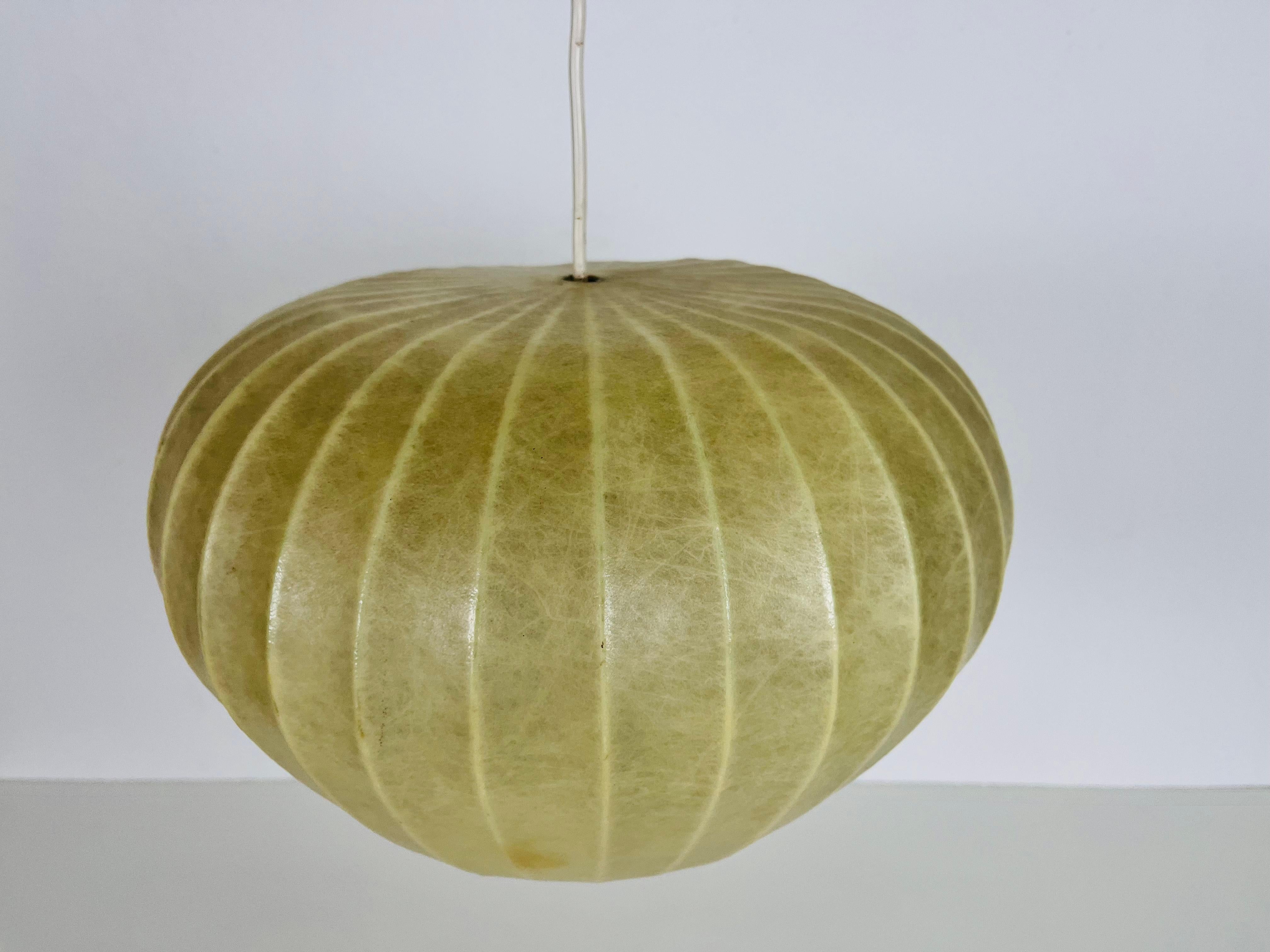 Resin Mid-Century Modern Cocoon Pendant Light, 1960s, Italy For Sale