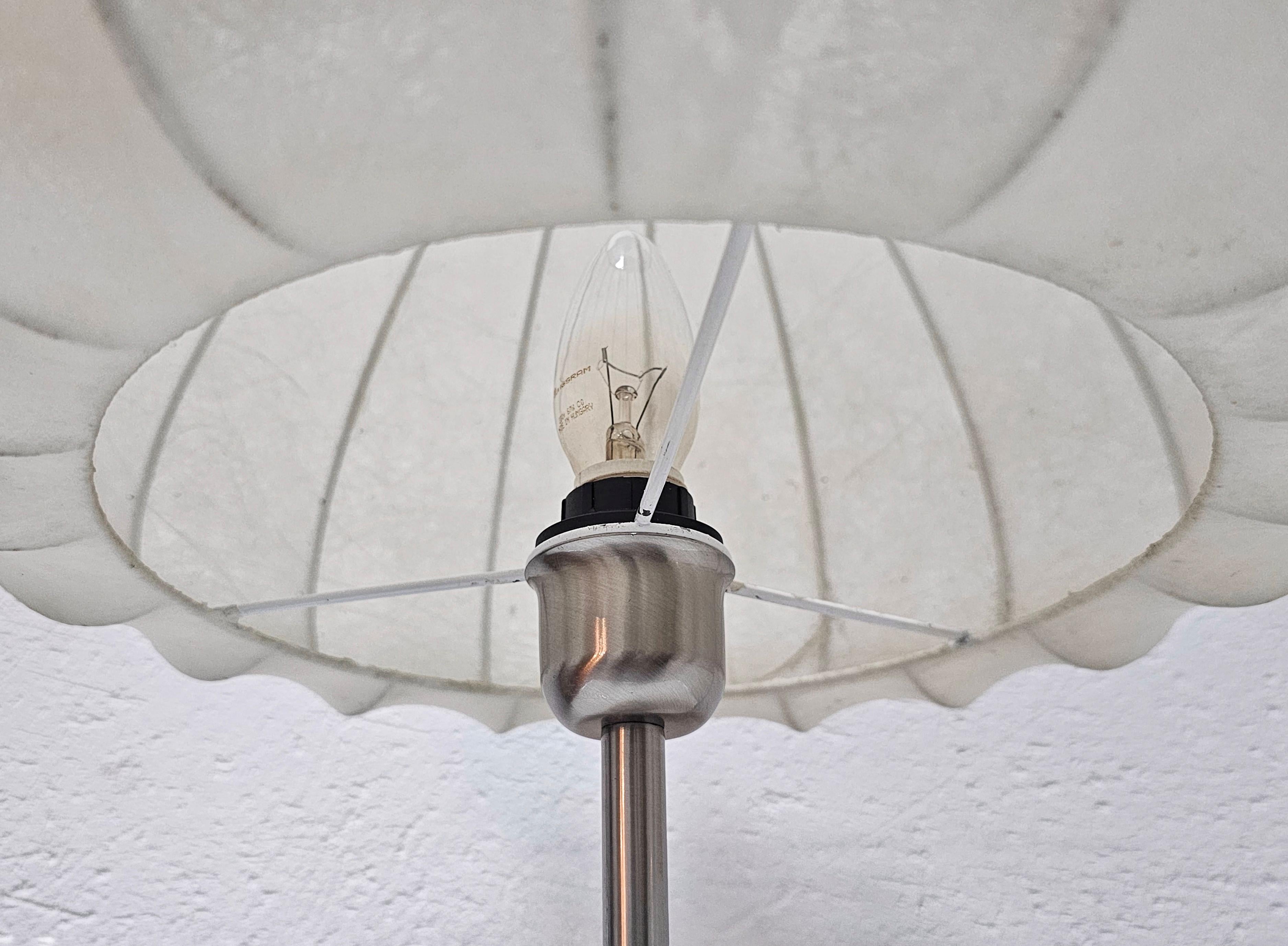 Mid Century Modern Cocoon Table Lamp in style of Achille Castiglioni, Italy 1970 For Sale 4