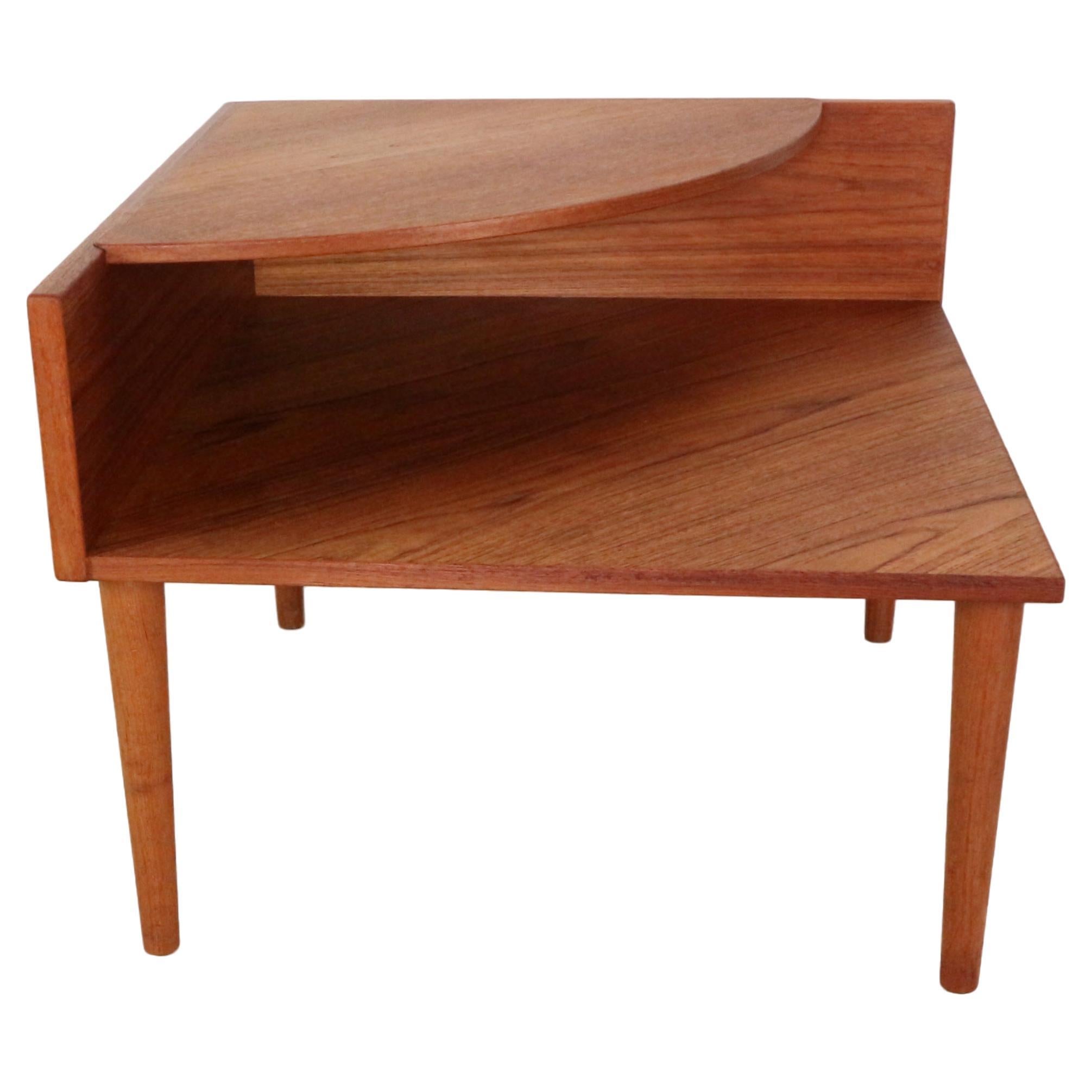 Mid- Century Modern Coffee Corner Side Table in Teak, 1950's Sweden For Sale