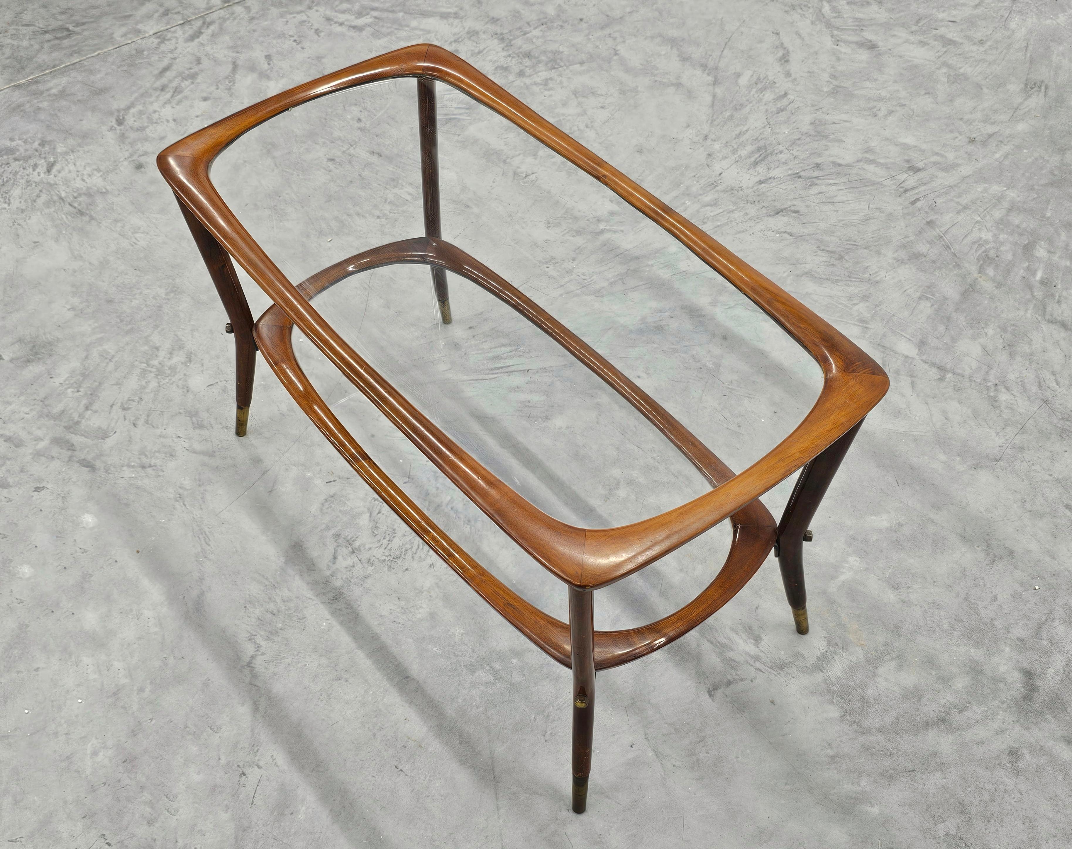 Vetro Tavolino da caffè o da salotto del Mid Century Modern disegnato da Cesare Lacca, Italia anni '50