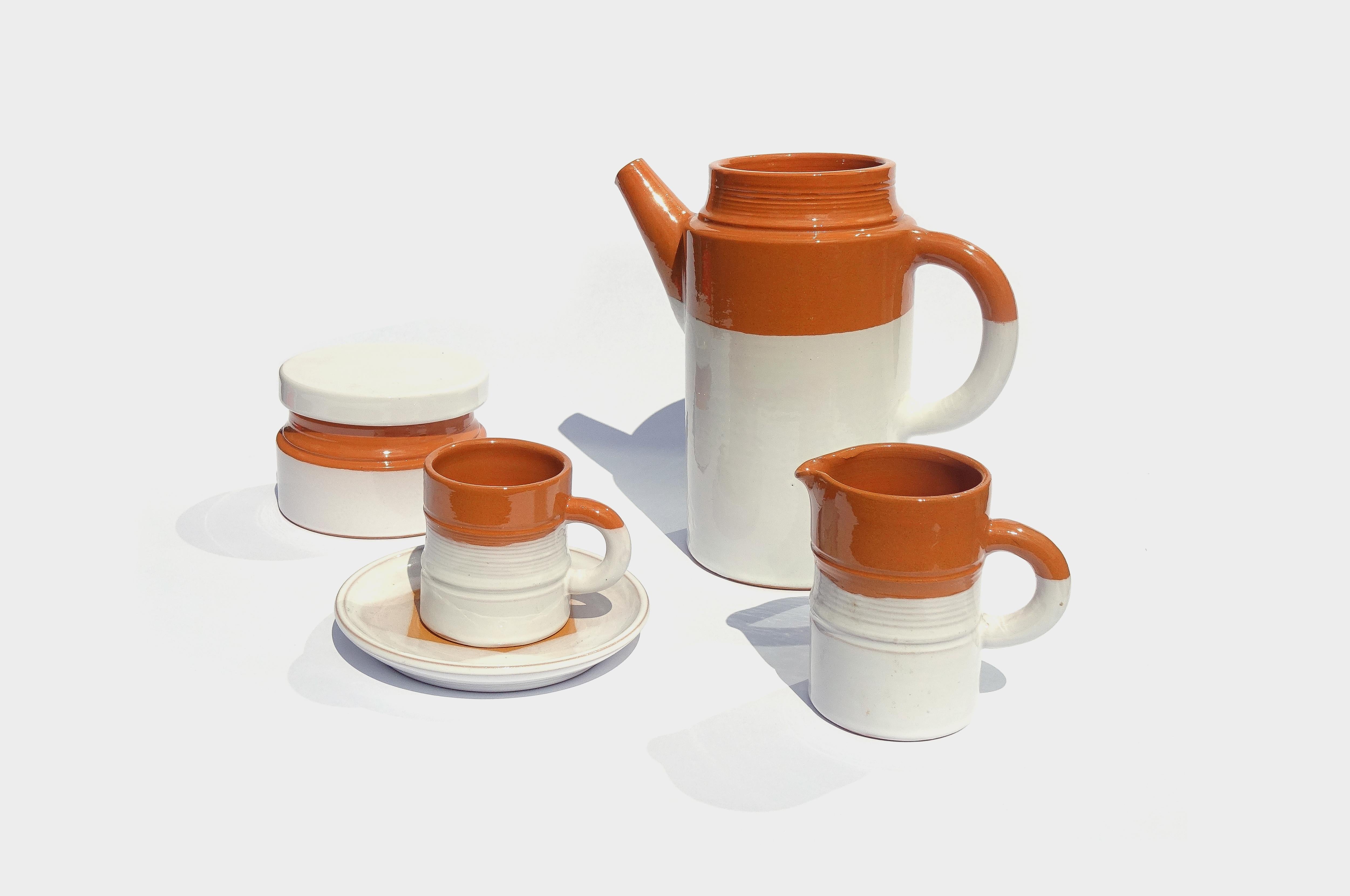 Swiss Mid-Century Modern Coffee Set by Willy Dougoud for Atelier Dougoud For Sale
